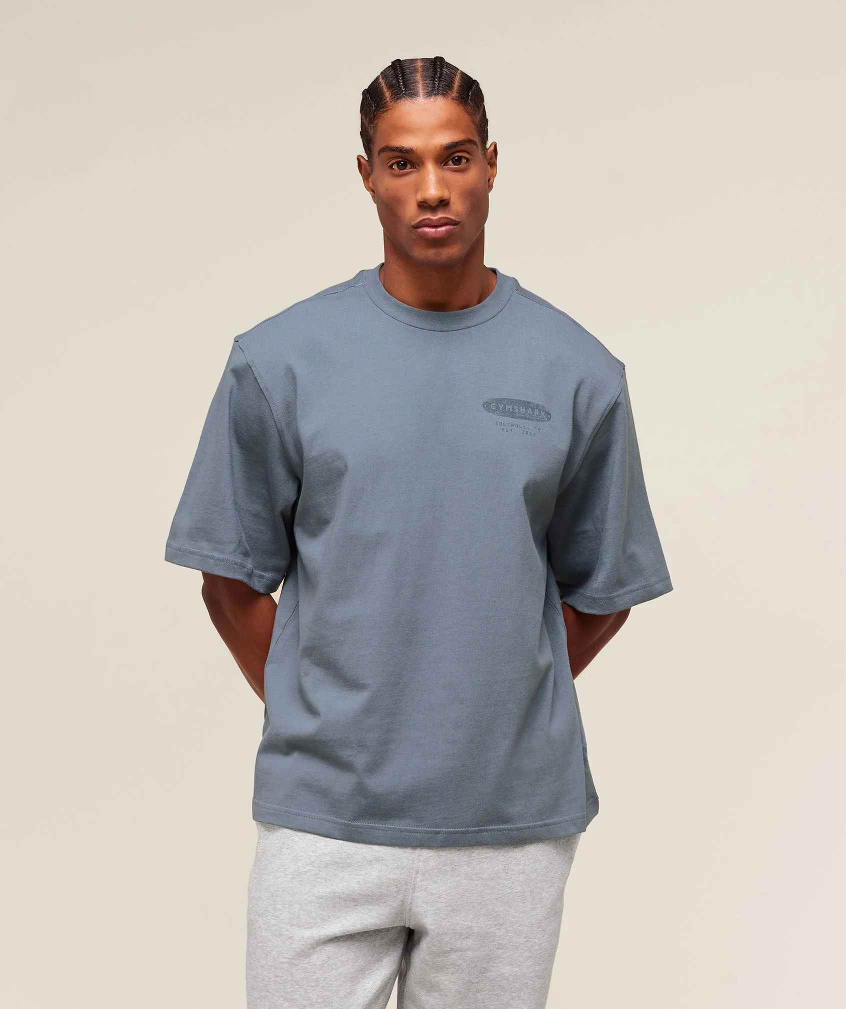 Gymshark For The Lifters Boxy T-Shirt - Iron Blue sold by Gymshark product image thumbnail 2