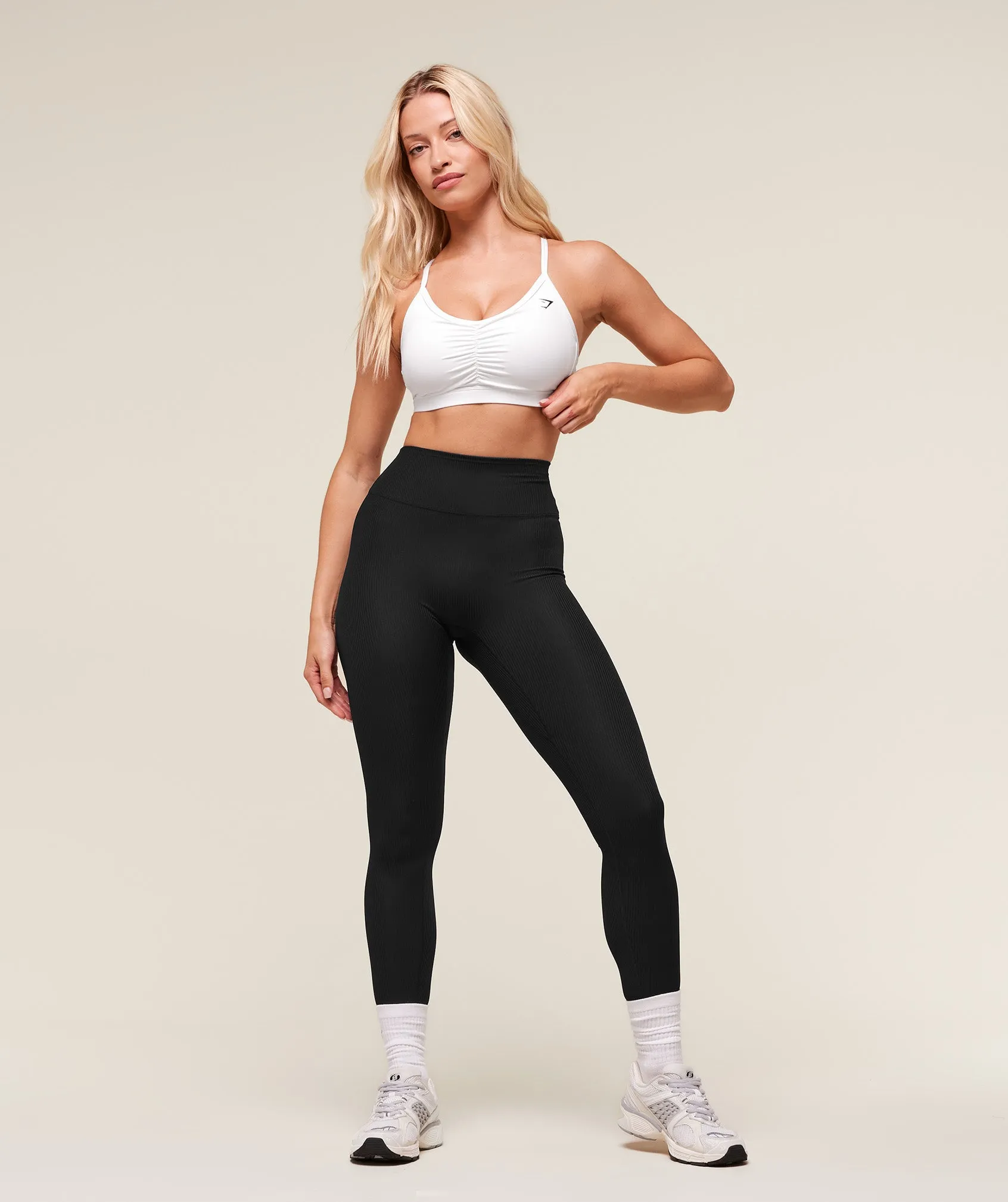 Gymshark Ribbed Contour Leggings - Black sold by Gymshark product image thumbnail 3
