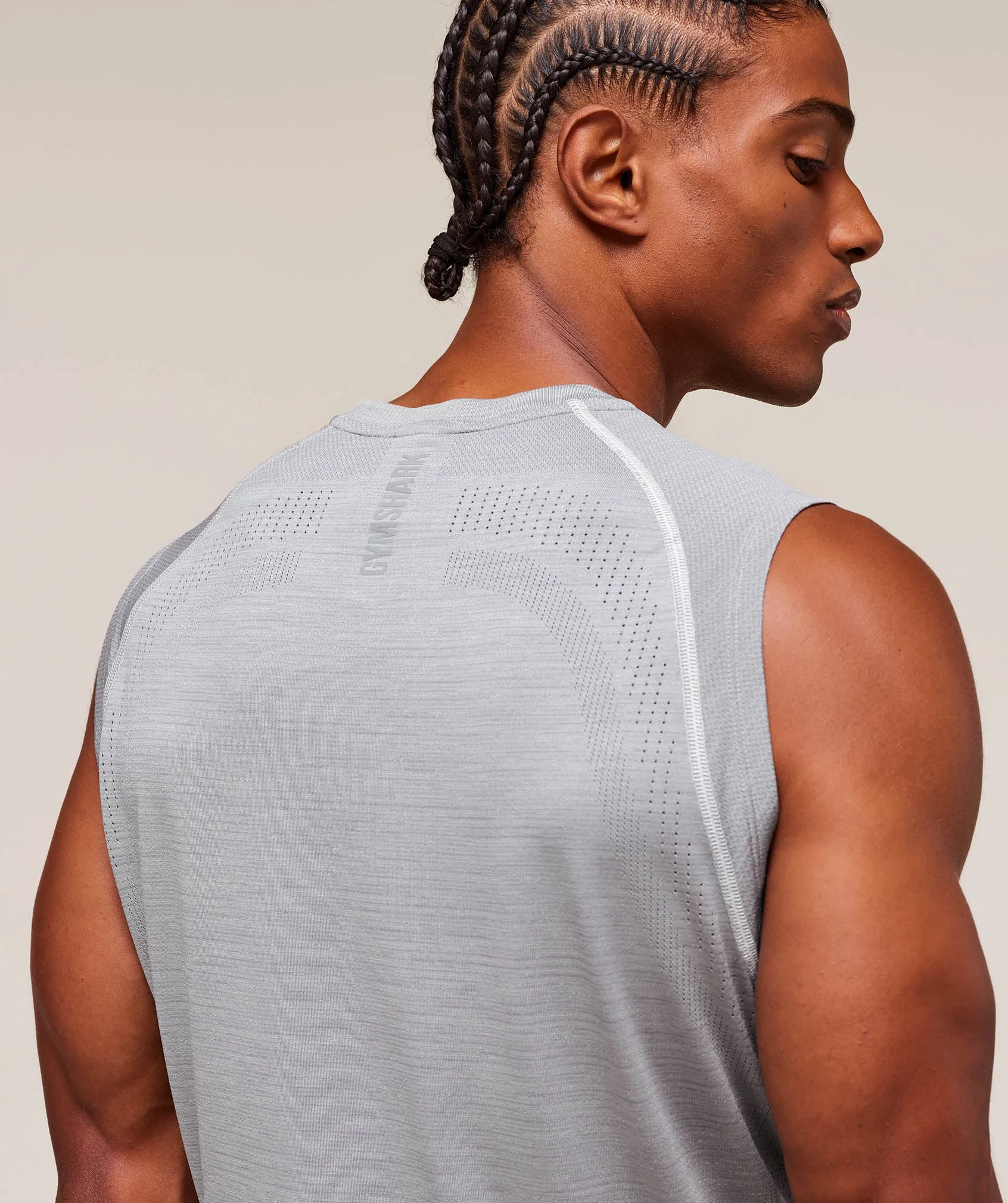 Gymshark Versatile Seamless Tank - Light Grey/Smokey Grey sold by Gymshark product image thumbnail 5