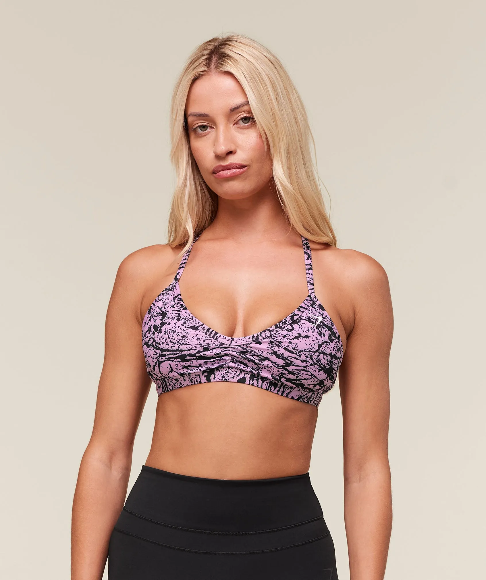 Gymshark Printed Minimal Sports Bra - Sour Pink sold by Gymshark