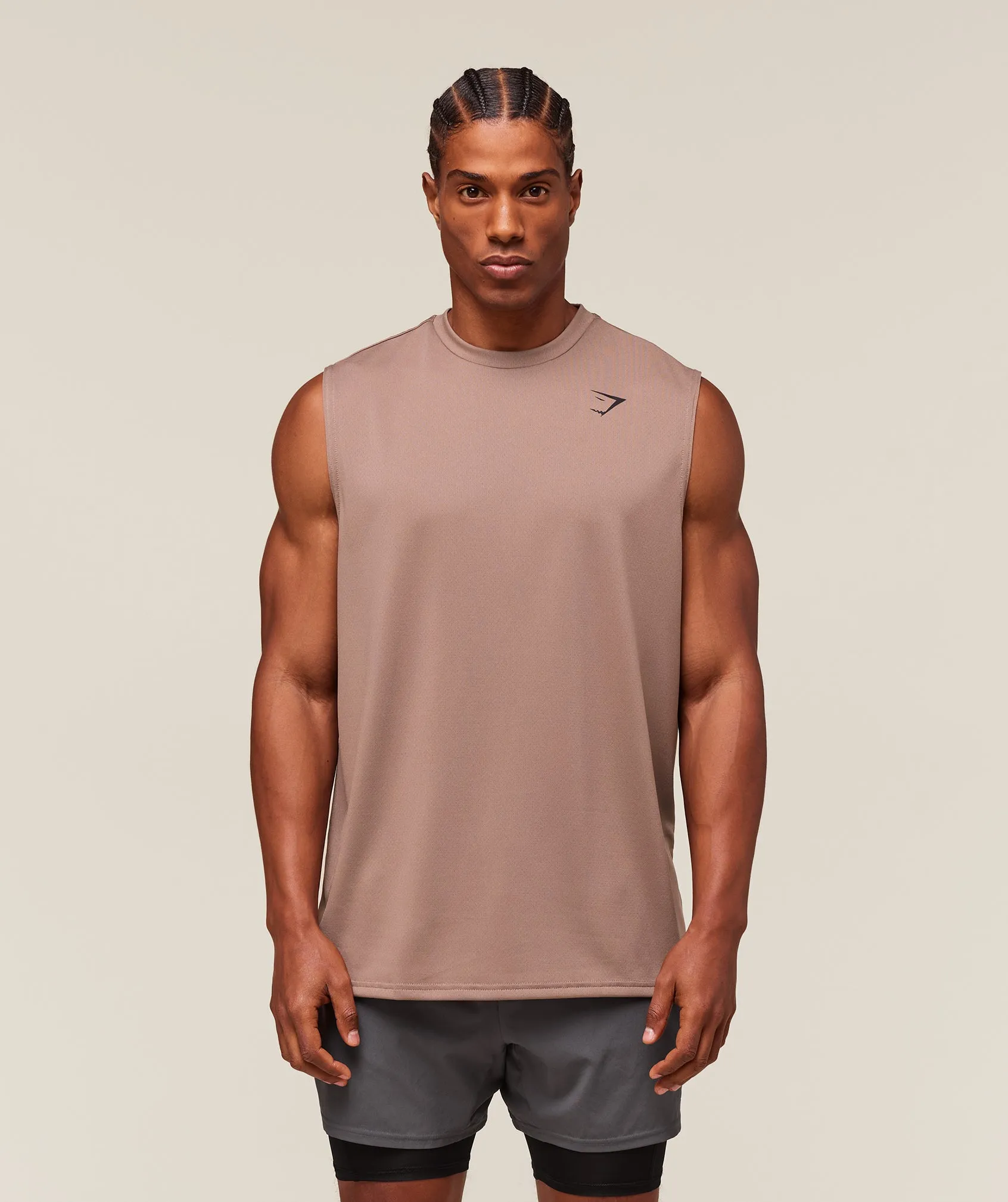 Gymshark Arrival Oversized Tank - Mocha Mauve sold by Gymshark