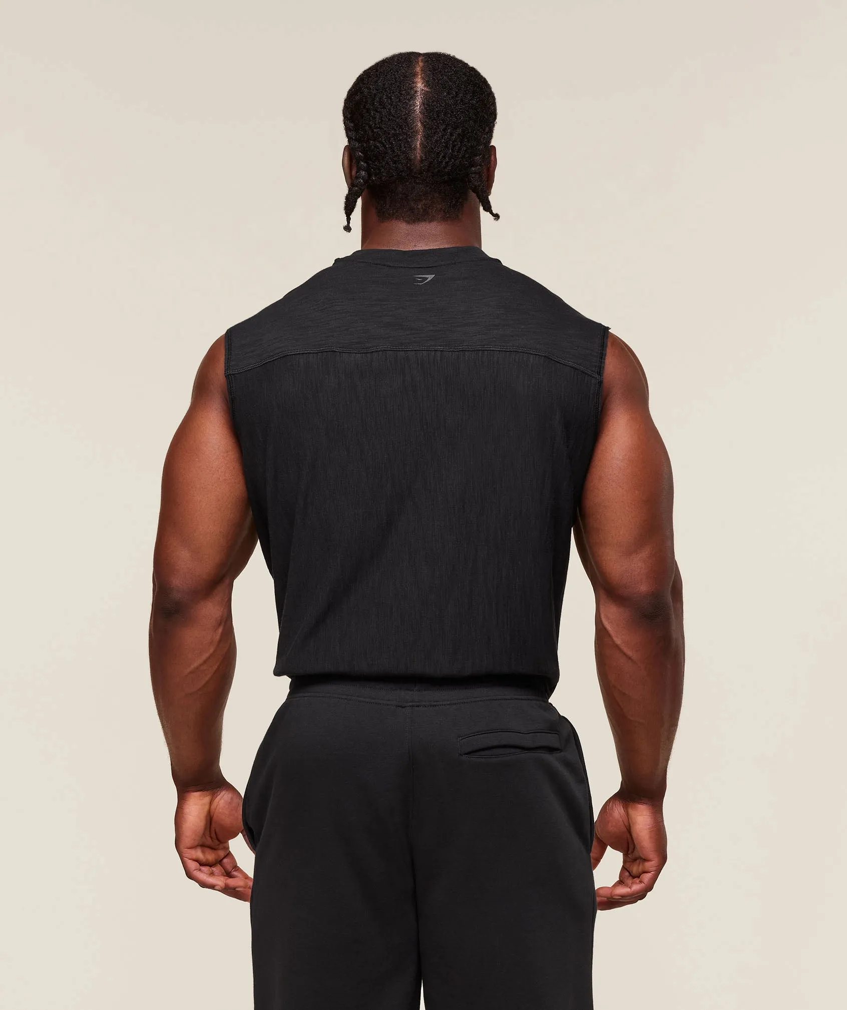 Gymshark Lightweight Slub Textured Tank - Black sold by Gymshark product image thumbnail 2