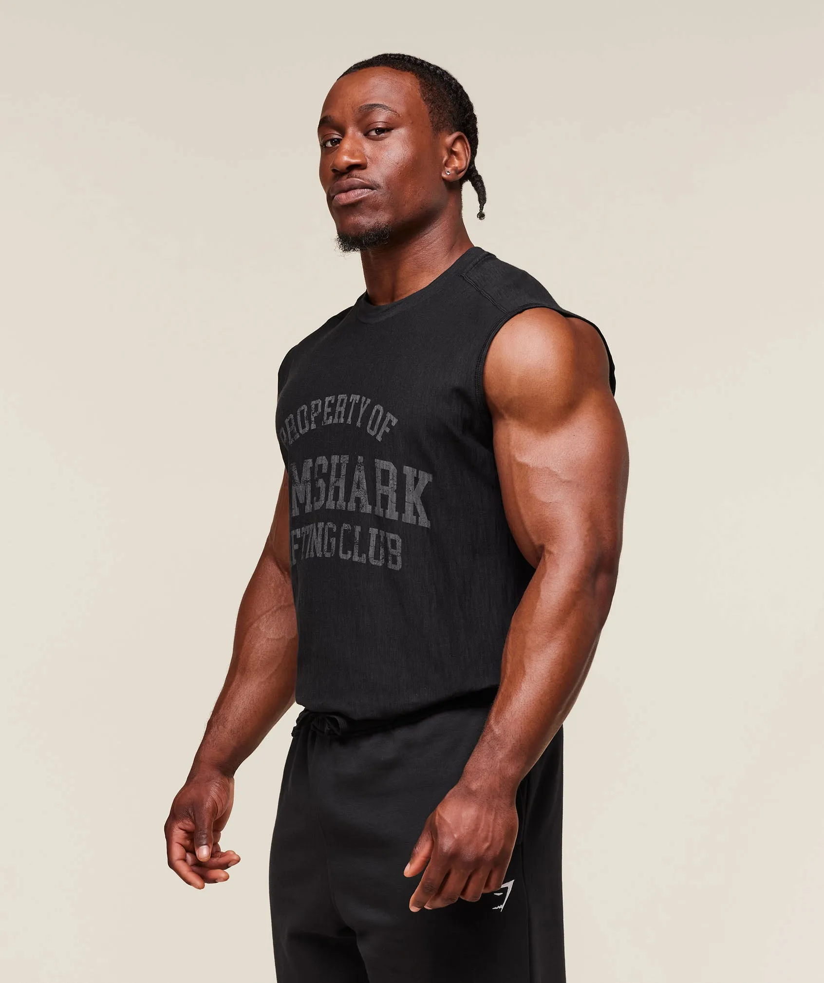 Gymshark Lightweight Slub Textured Tank - Black sold by Gymshark product image thumbnail 3