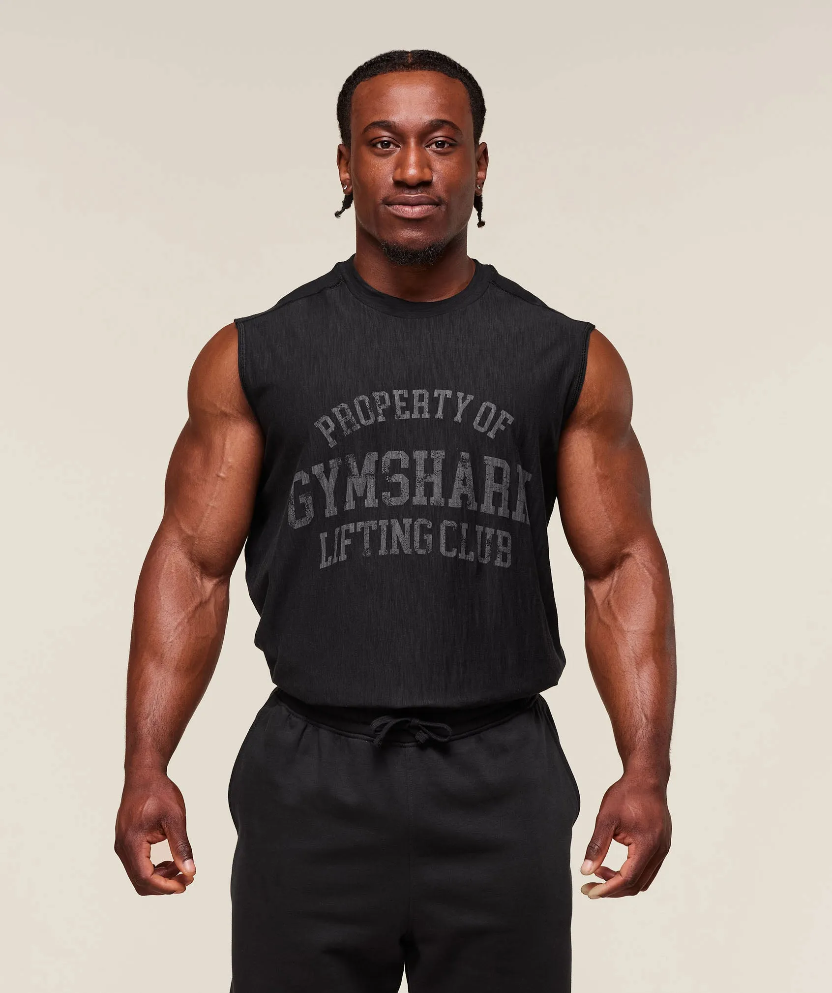 Gymshark Lightweight Slub Textured Tank - Black sold by Gymshark