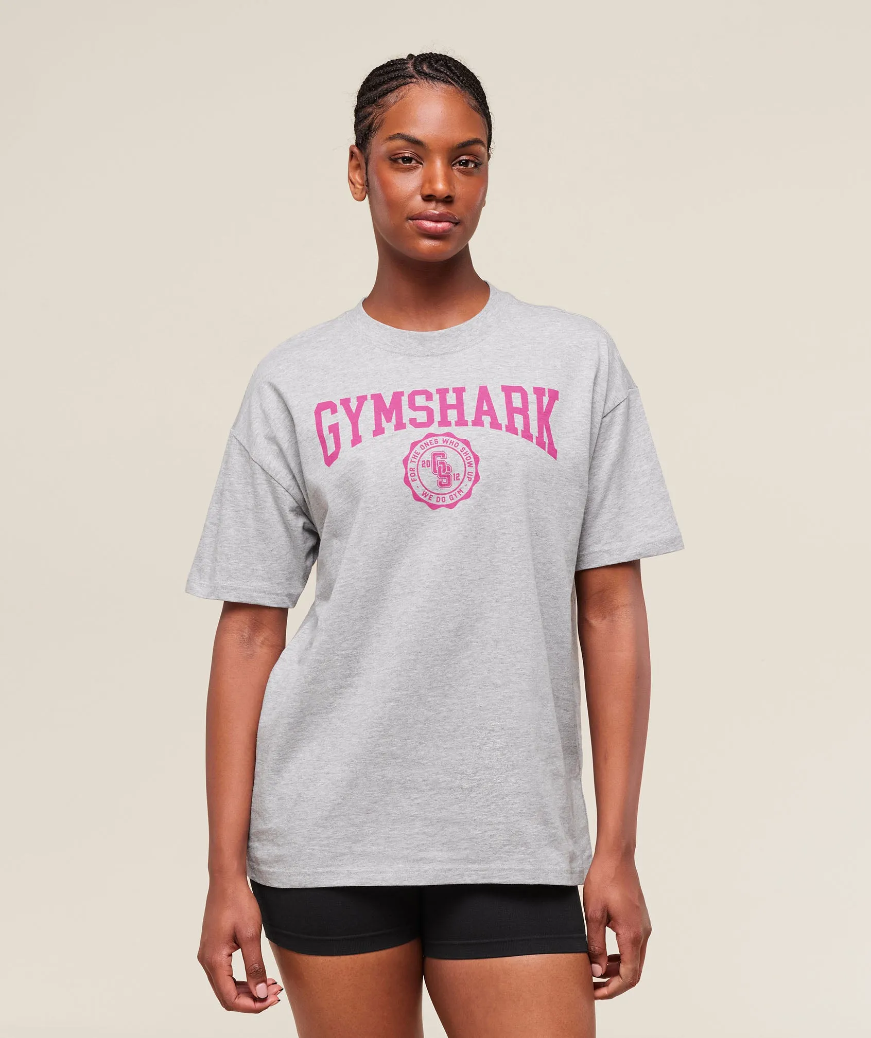 Gymshark Collegiate Graphic T-Shirt - Light Grey Core Marl sold by Gymshark product image thumbnail 2