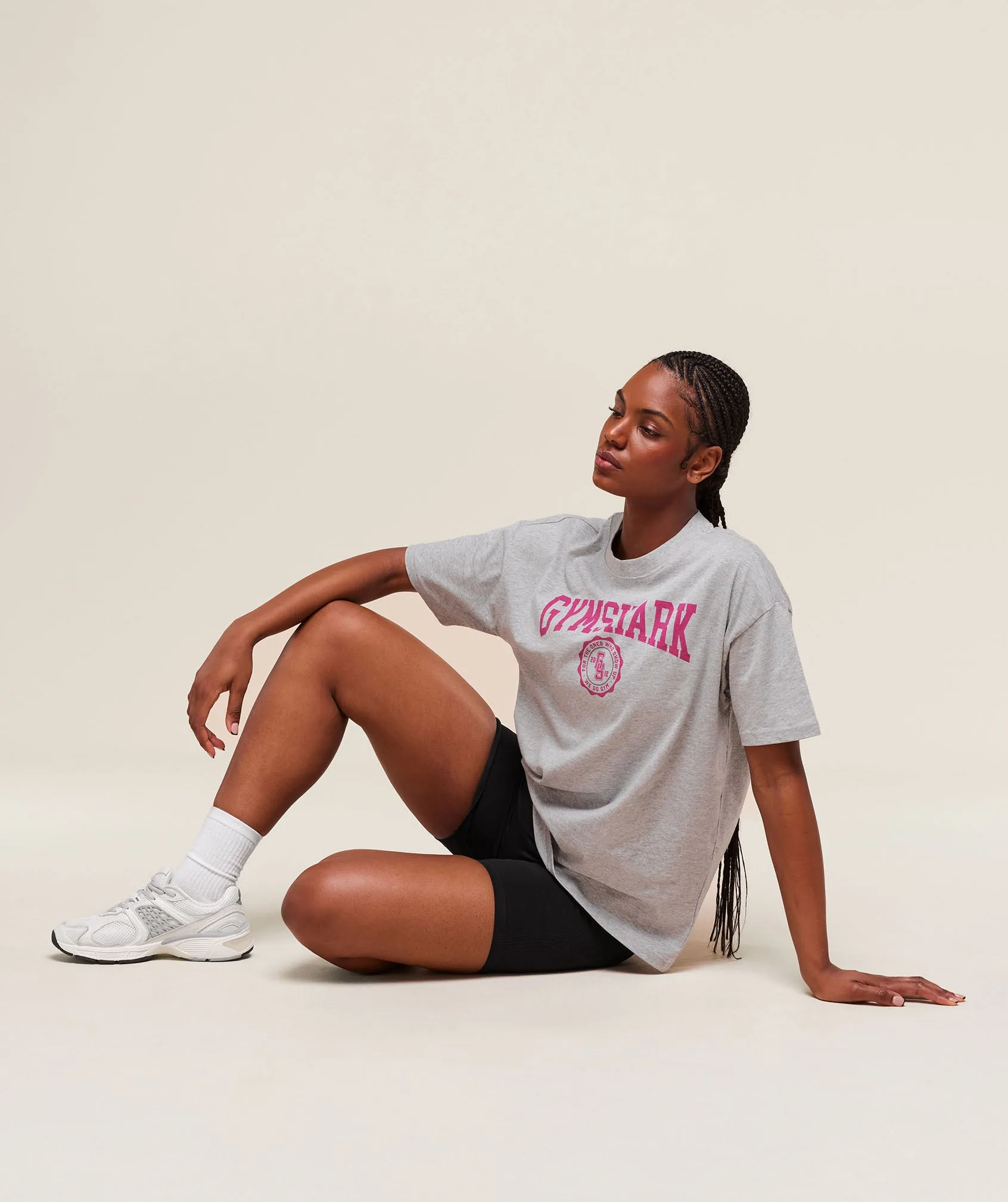 Gymshark Collegiate Graphic T-Shirt - Light Grey Core Marl sold by Gymshark product image thumbnail 3