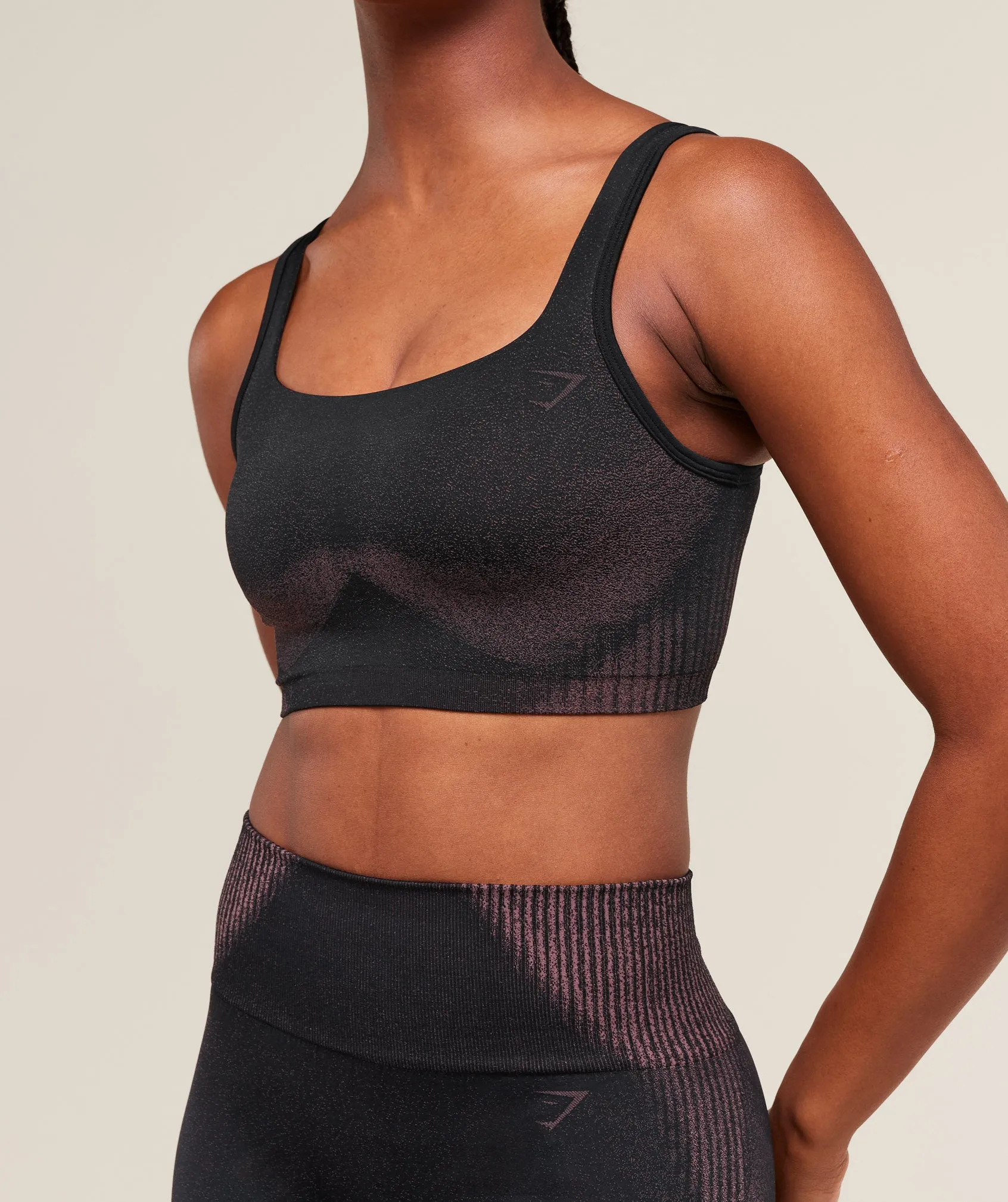 Gymshark Diffuse Seamless Sports Bra - Black/Calm Pink sold by Gymshark product image thumbnail 4