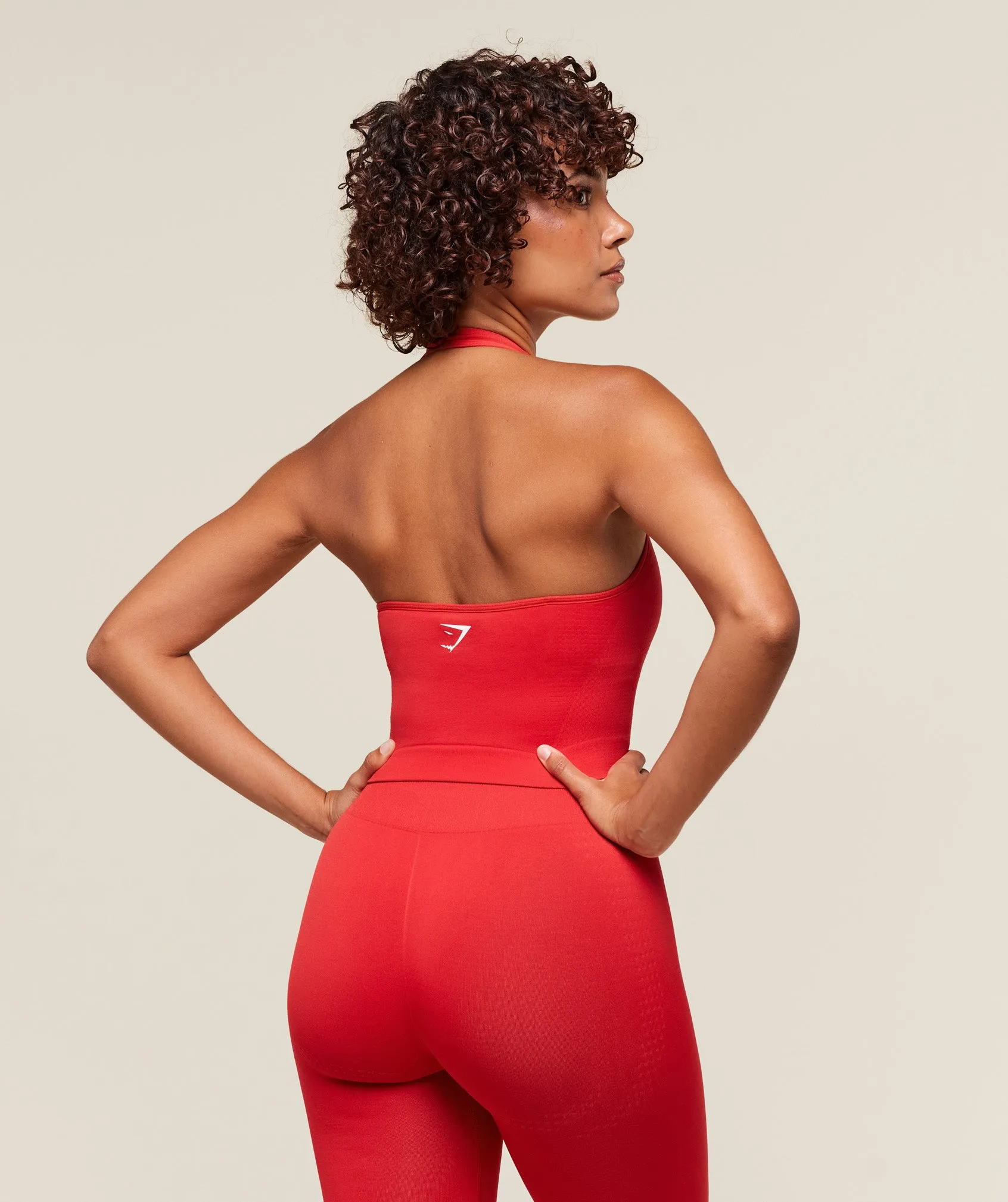 Gymshark Vital Seamless Halter Neck Tank With Shelf - Velocity Red sold by Gymshark product image thumbnail 2