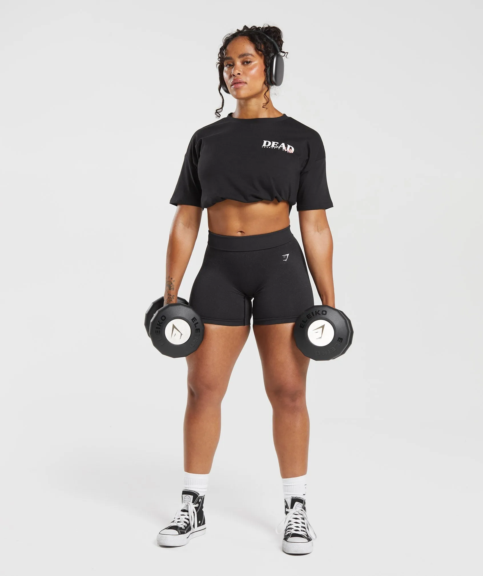Gymshark Dead Lift Midi Tee - Black sold by Gymshark product image thumbnail 3