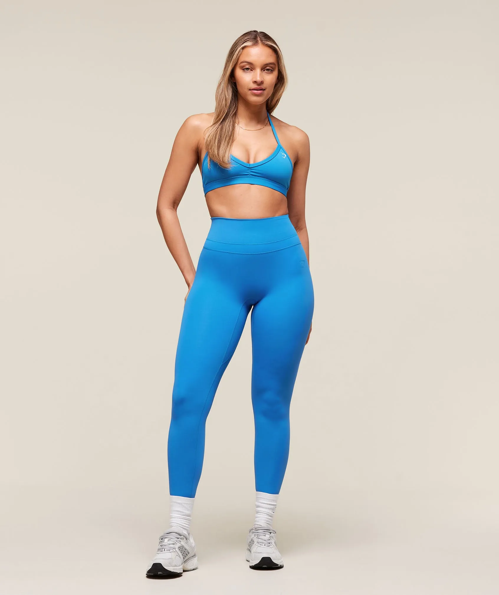Gymshark Minimal Halterneck Sports Bra - Active Blue sold by Gymshark product image thumbnail 4