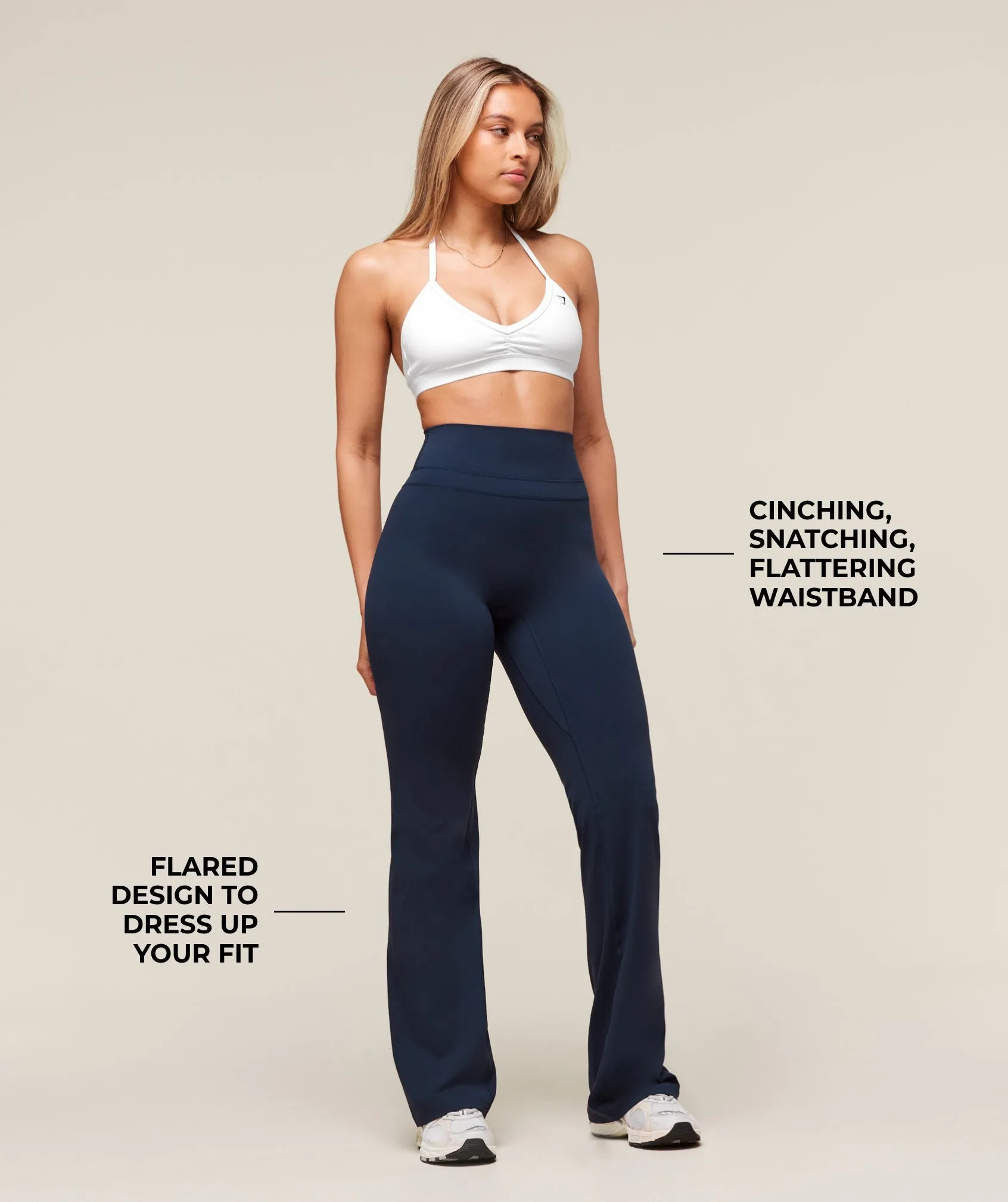 Gymshark Whitney Flared Leggings - Navy sold by Gymshark product image thumbnail 3