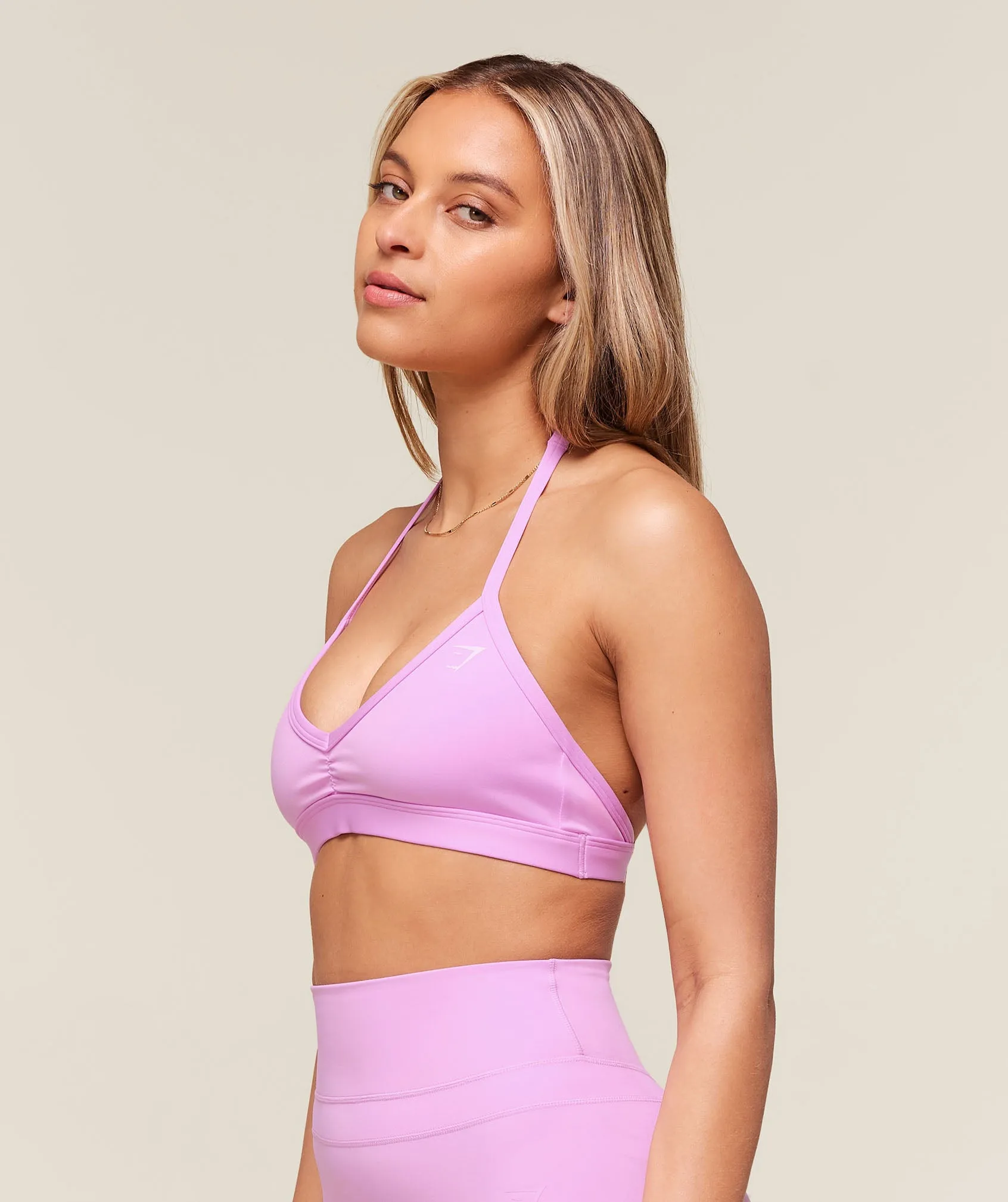 Gymshark Minimal Halterneck Sports Bra - Sour Pink sold by Gymshark product image thumbnail 4