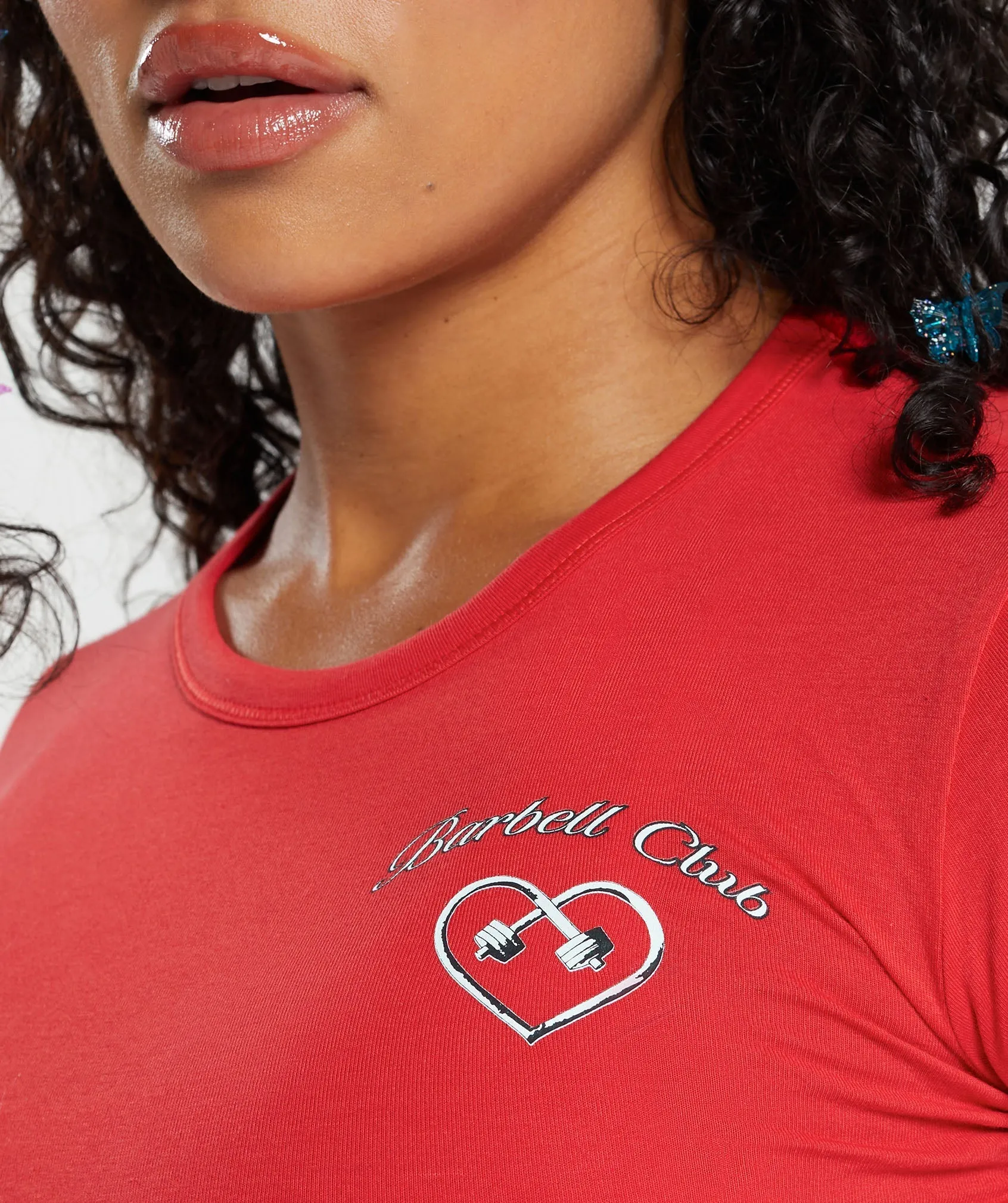 Gymshark Cotton Graphic Crop Top - Jamz Red sold by Gymshark product image thumbnail 5