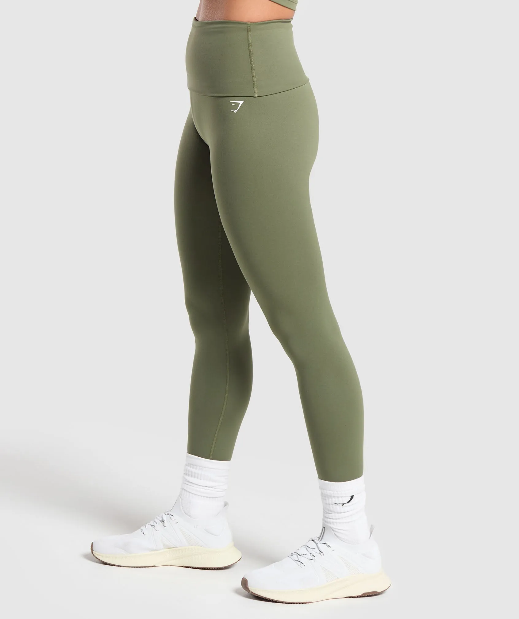 Gymshark Everyday Foldover Leggings - Core Olive sold by Gymshark product image thumbnail 3