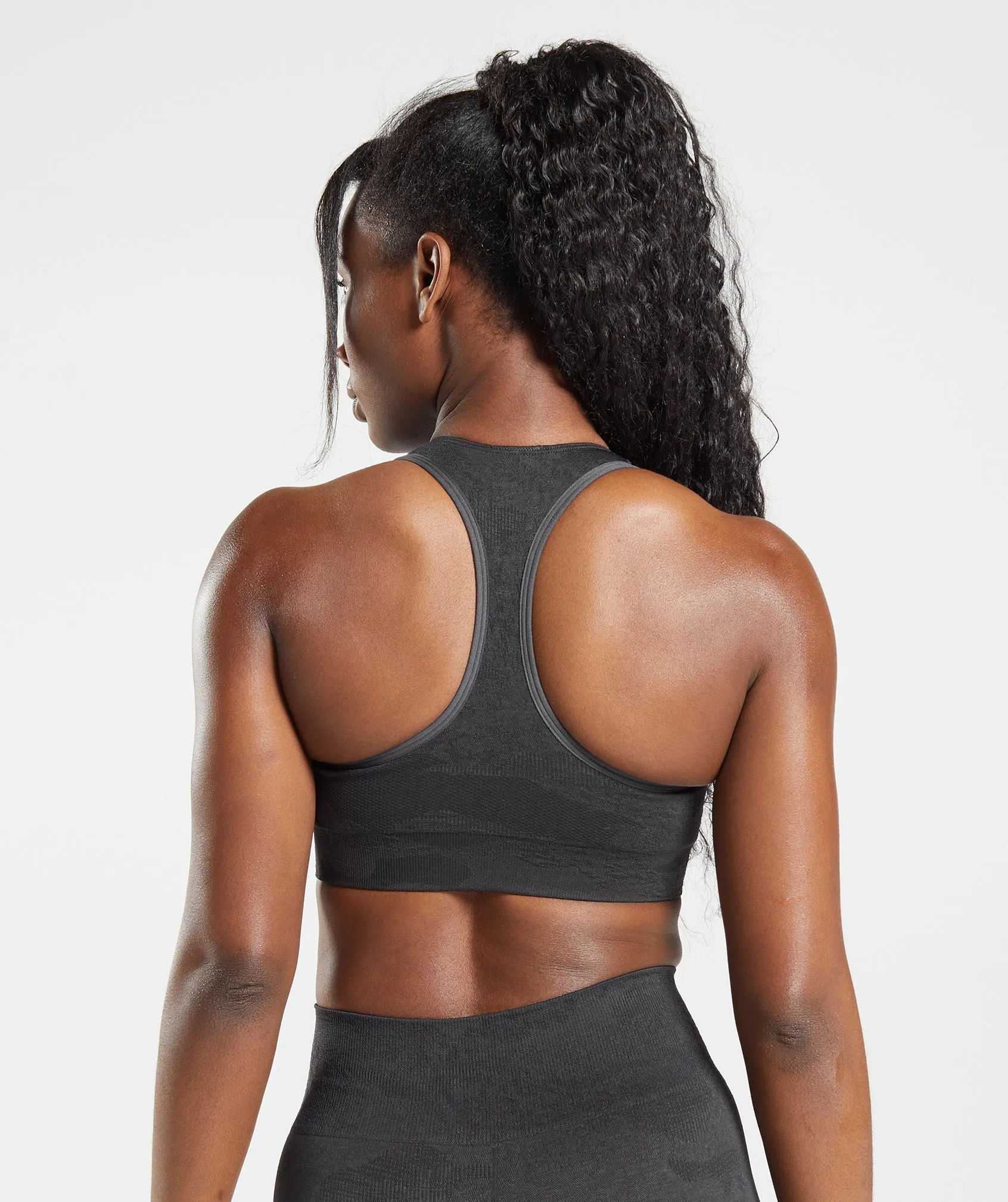 Gymshark Adapt Camo Seamless Sports Bra - Black/Onyx Grey sold by Gymshark product image thumbnail 2