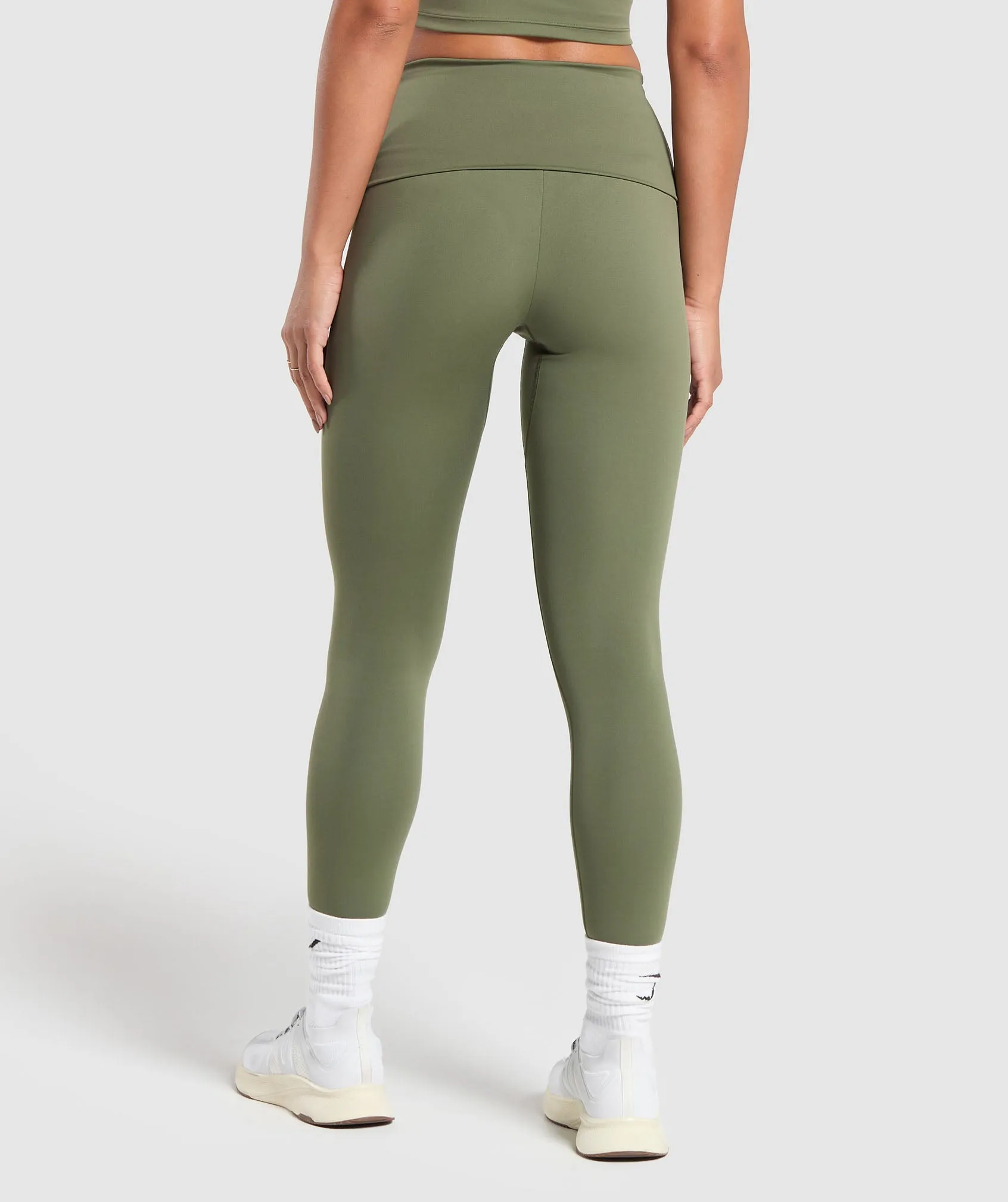 Gymshark Everyday Foldover Leggings - Core Olive sold by Gymshark product image thumbnail 2