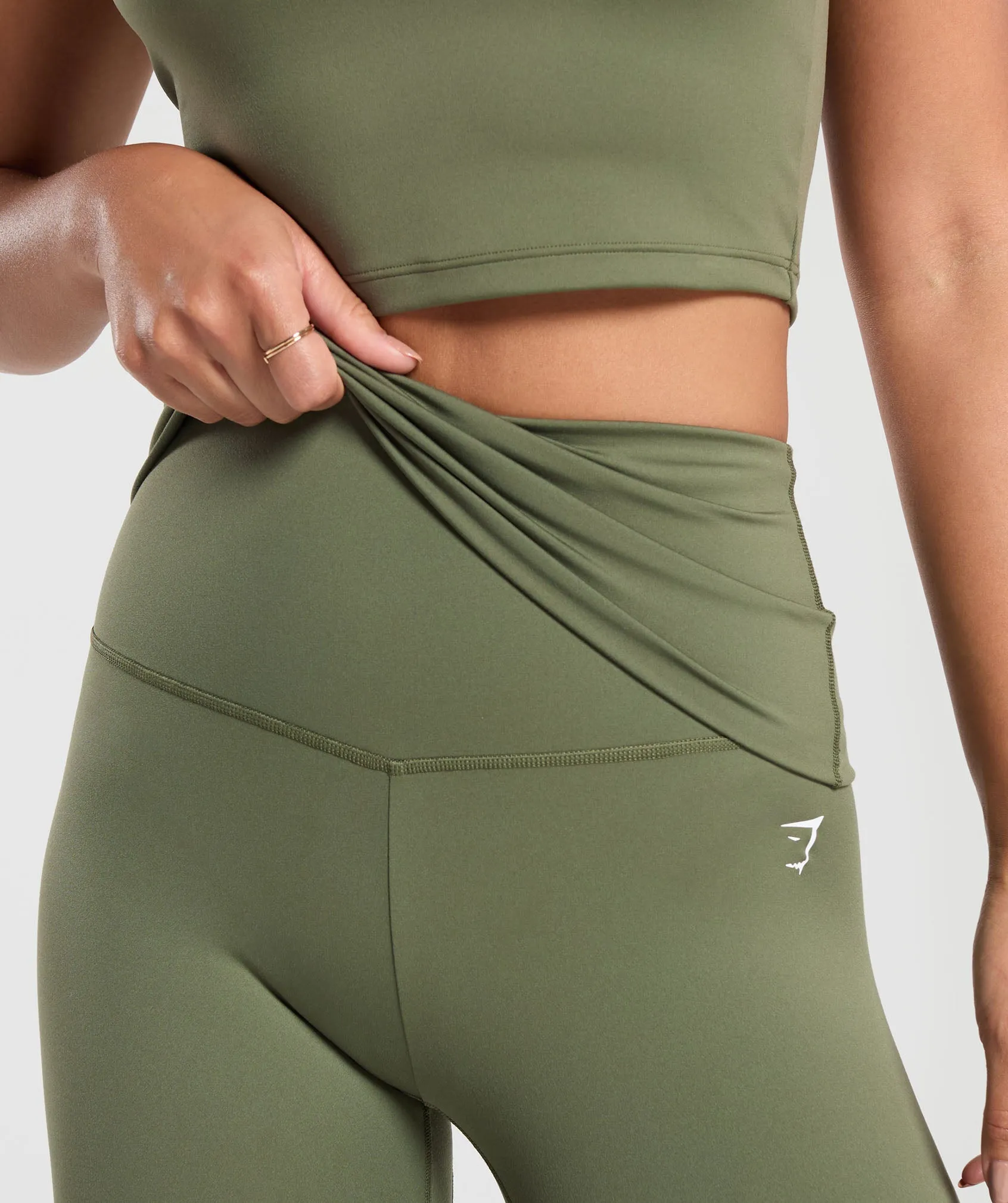 Gymshark Everyday Foldover Leggings - Core Olive sold by Gymshark product image thumbnail 5