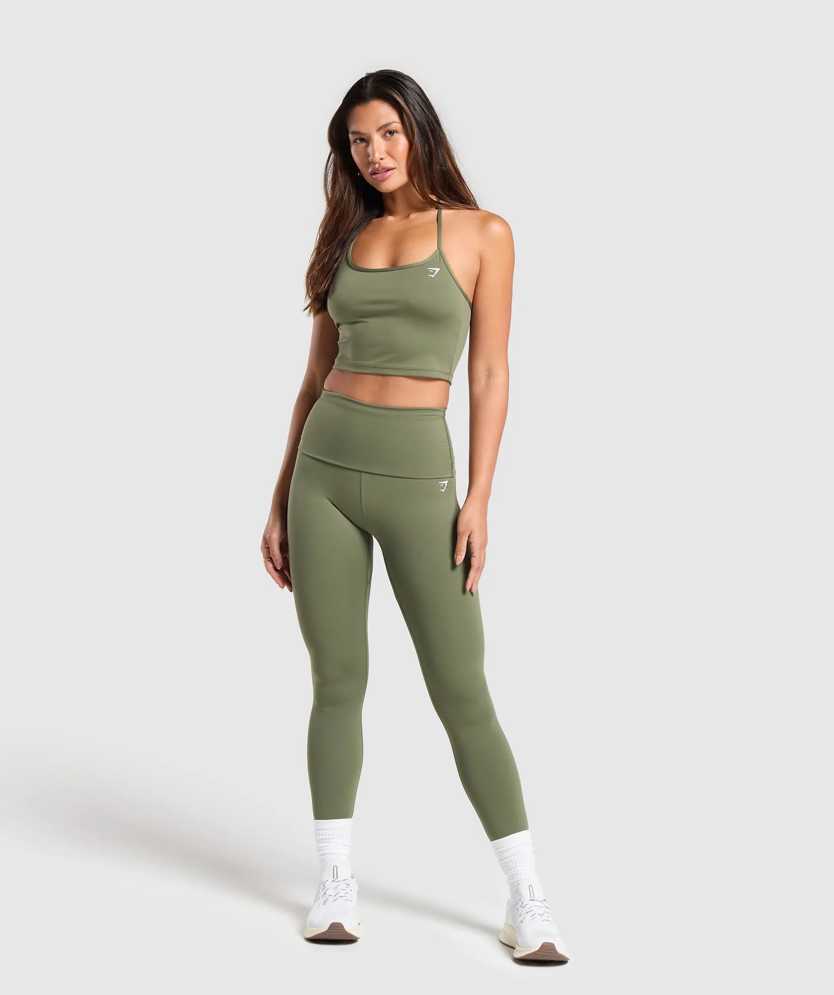 Gymshark Everyday Foldover Leggings - Core Olive sold by Gymshark product image thumbnail 4