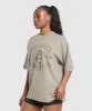 Gymshark Lifting Girl Graphic Oversized Tee - Linen Brown sold by Gymshark