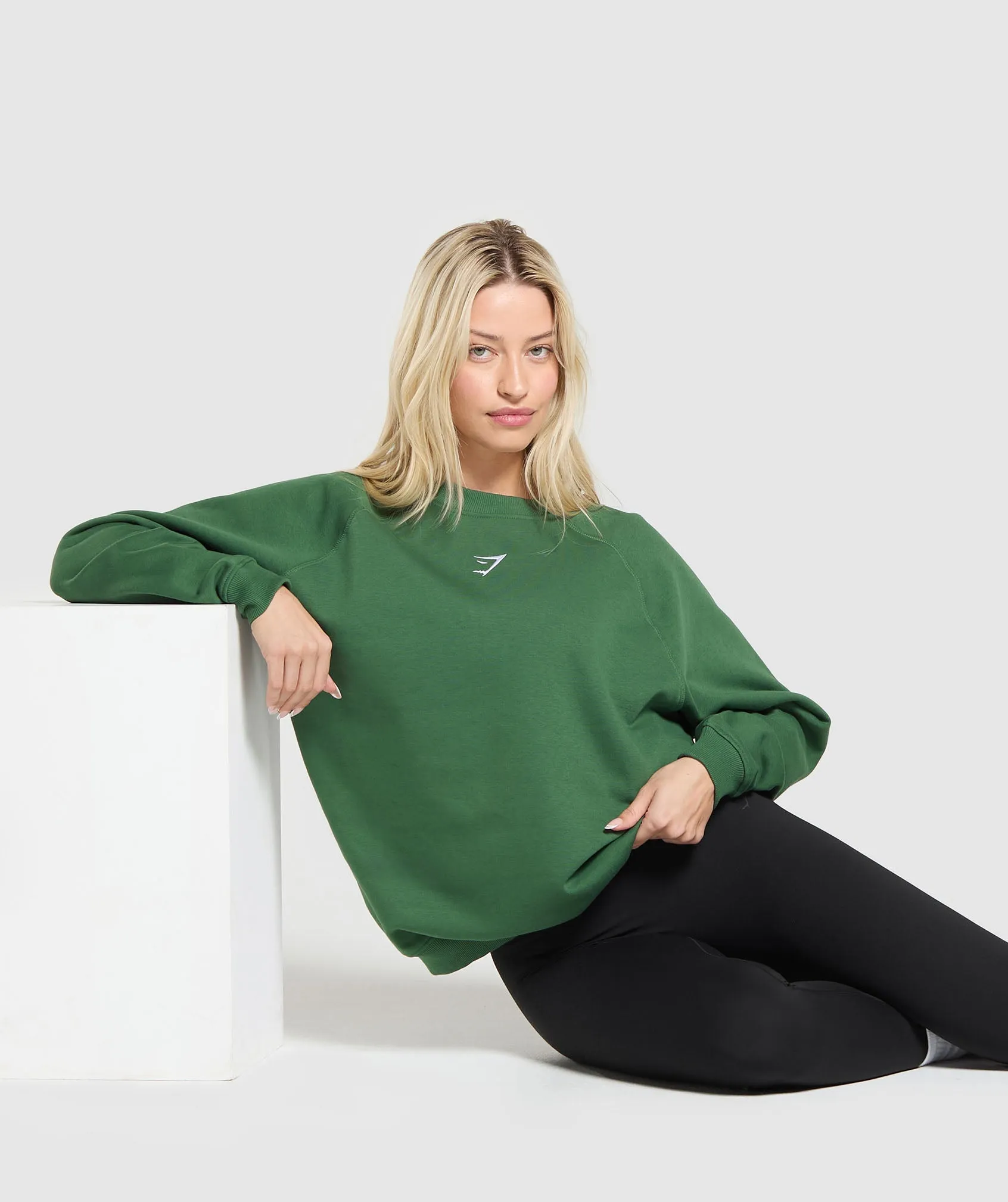 Gymshark Training Oversized Fleece Sweatshirt - Classic Green sold by Gymshark product image thumbnail 3