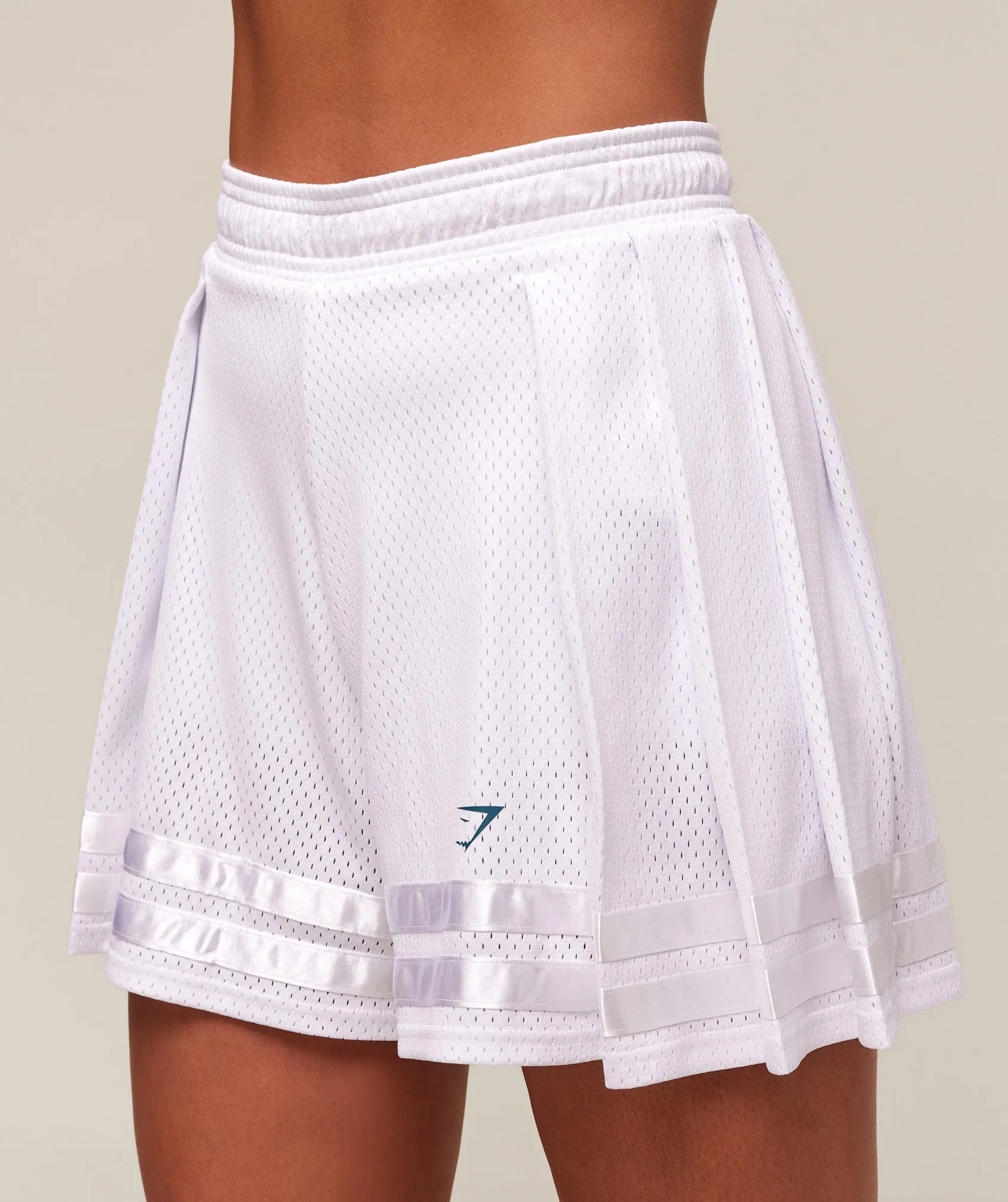 Gymshark Mesh Pleated Shorts - White sold by Gymshark product image thumbnail 5