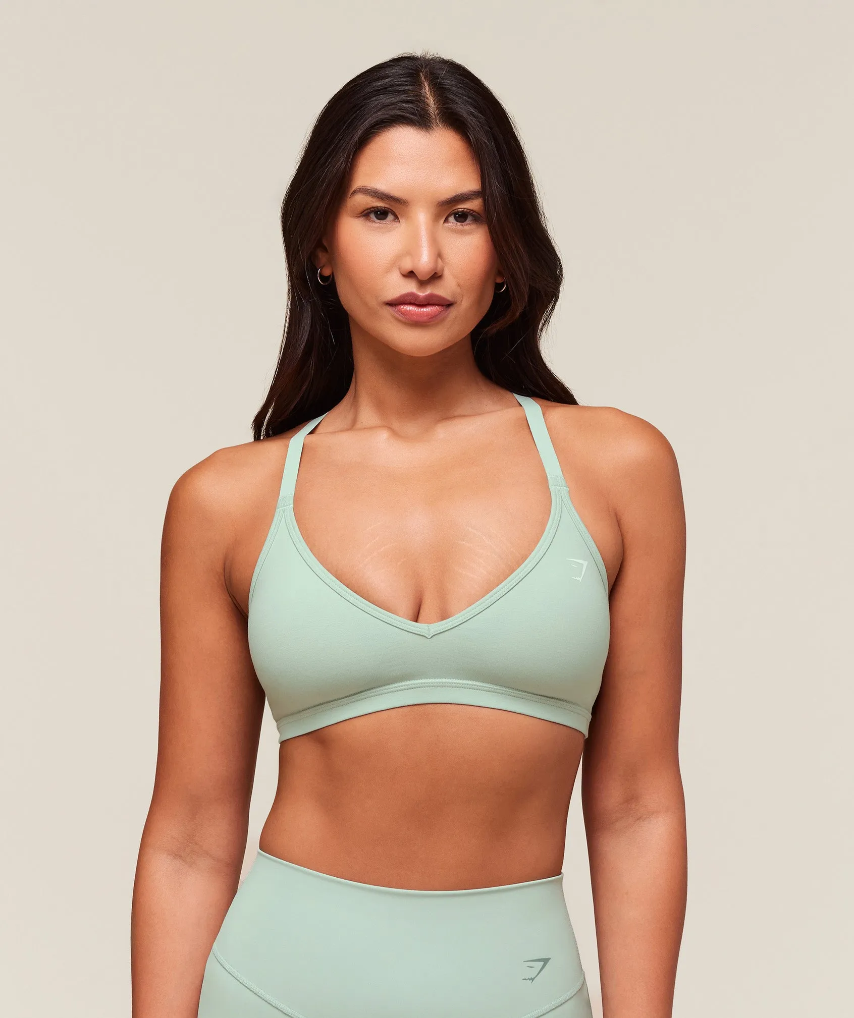 Gymshark Cotton Racerback Sports Bra - Morning Blue sold by Gymshark