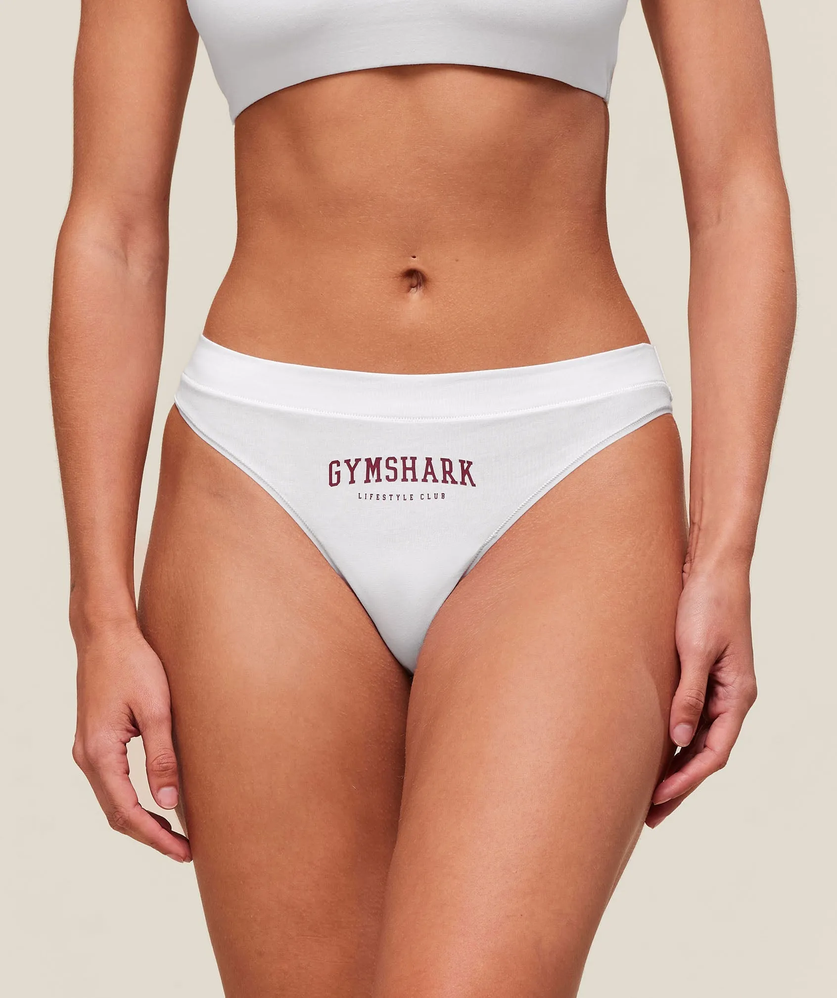 Gymshark Gymshark Lifestyle Club Cotton Thong - White sold by Gymshark