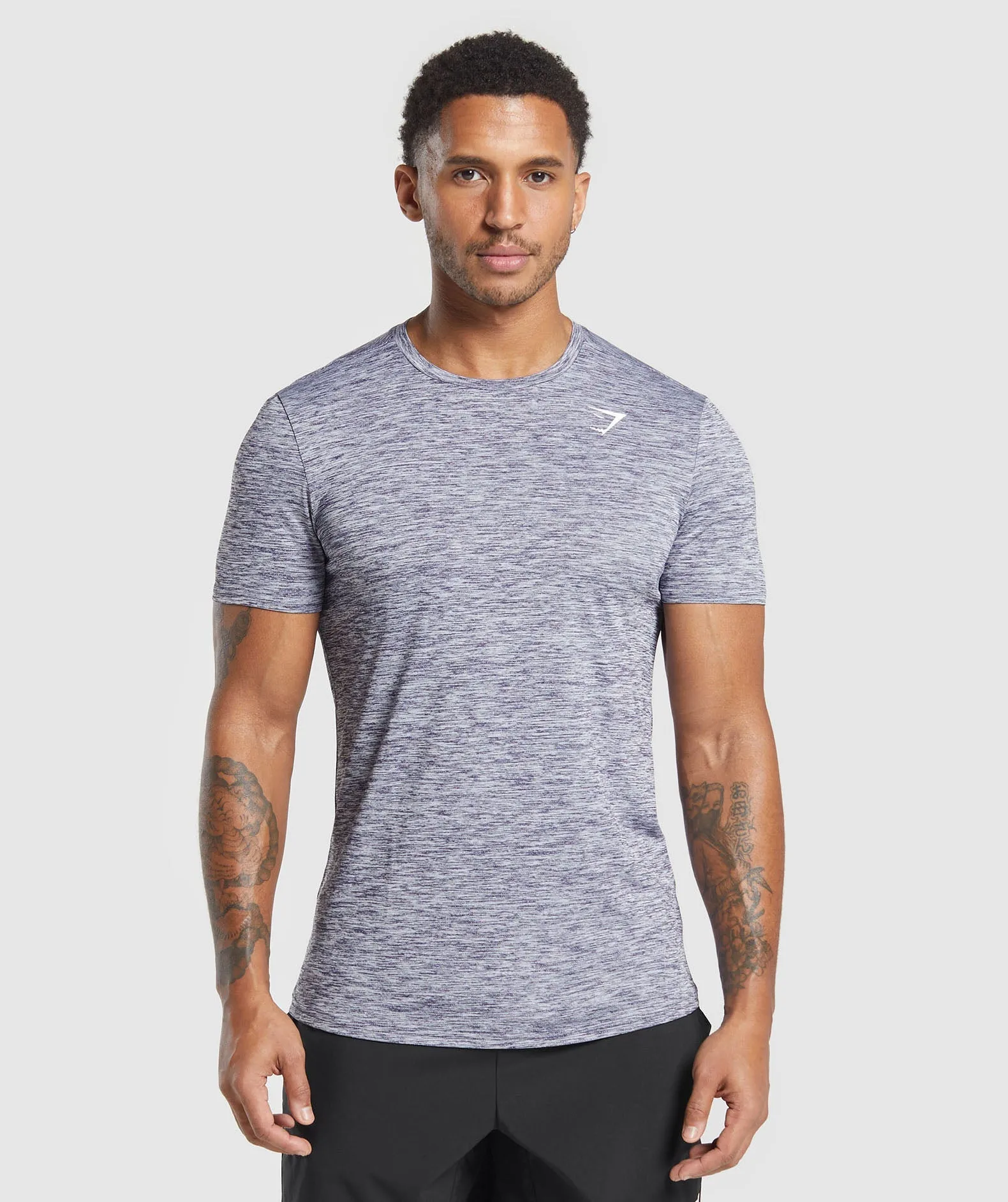 Gymshark Arrival Marl T-Shirt - Weighted Purple/White Marl sold by Gymshark