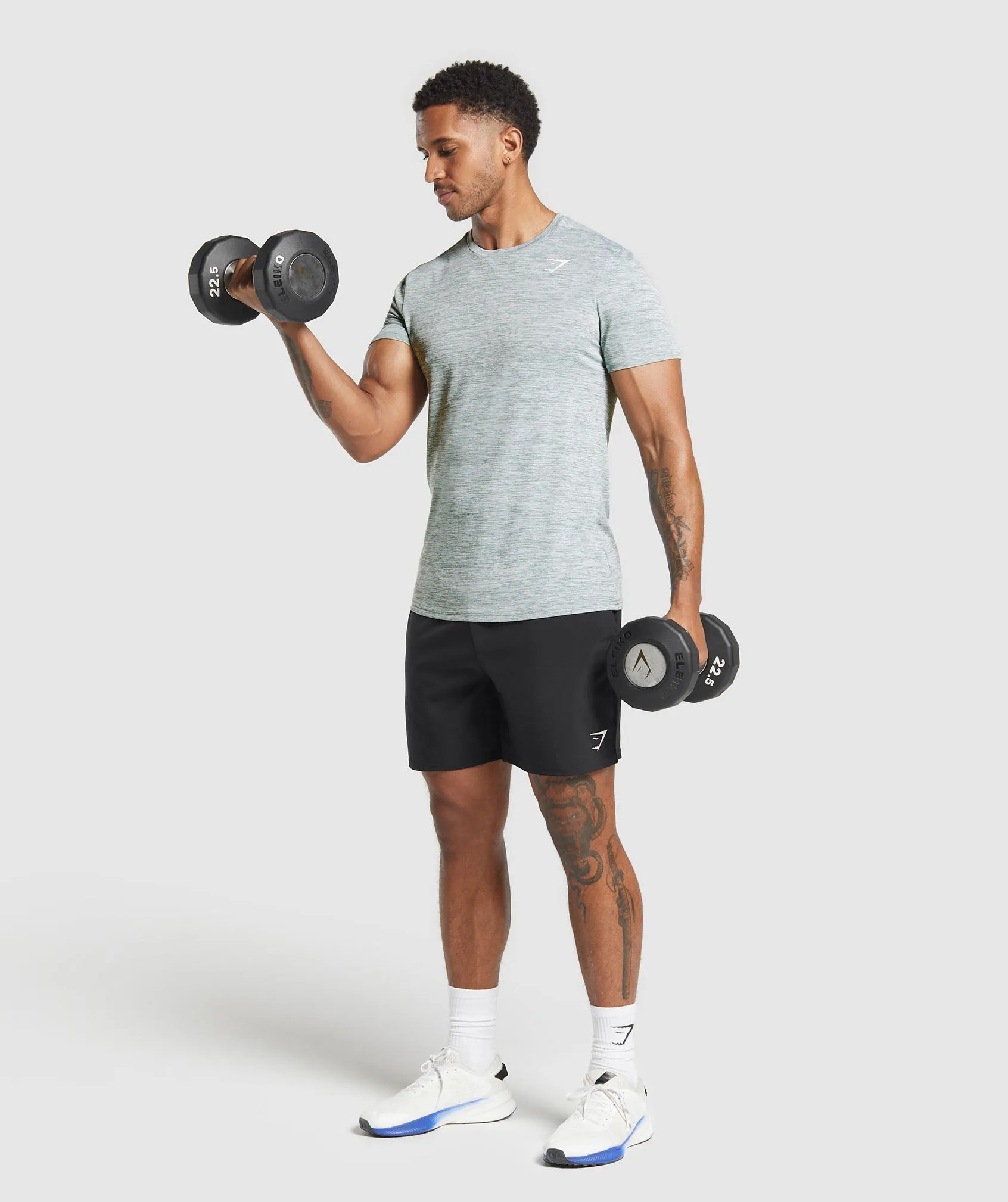 Gymshark Arrival Marl T-Shirt - Celeste Blue/White Marl sold by Gymshark product image thumbnail 3