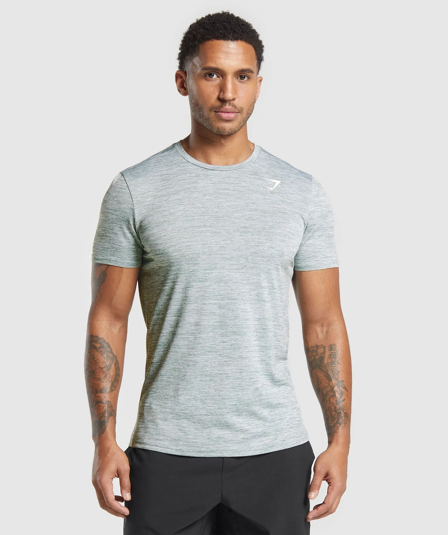 Gymshark Arrival Marl T-Shirt - Celeste Blue/White Marl sold by Gymshark