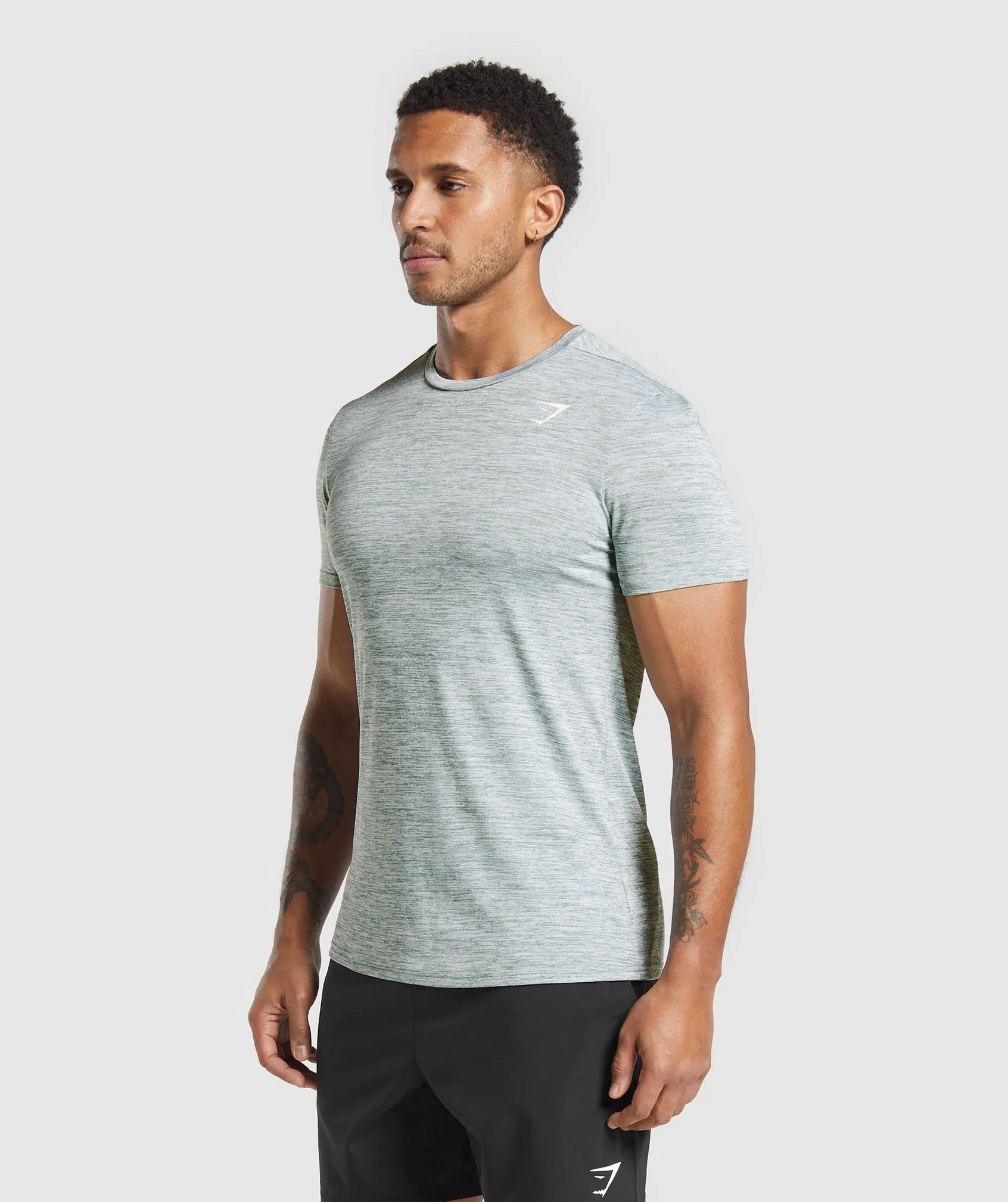 Gymshark Arrival Marl T-Shirt - Celeste Blue/White Marl sold by Gymshark product image thumbnail 4