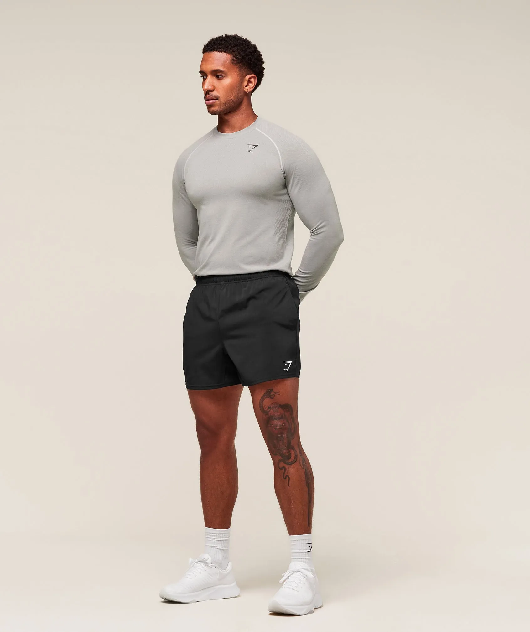 Gymshark Vital Long Sleeve T-Shirt - Light Grey/Smokey Grey sold by Gymshark product image thumbnail 5