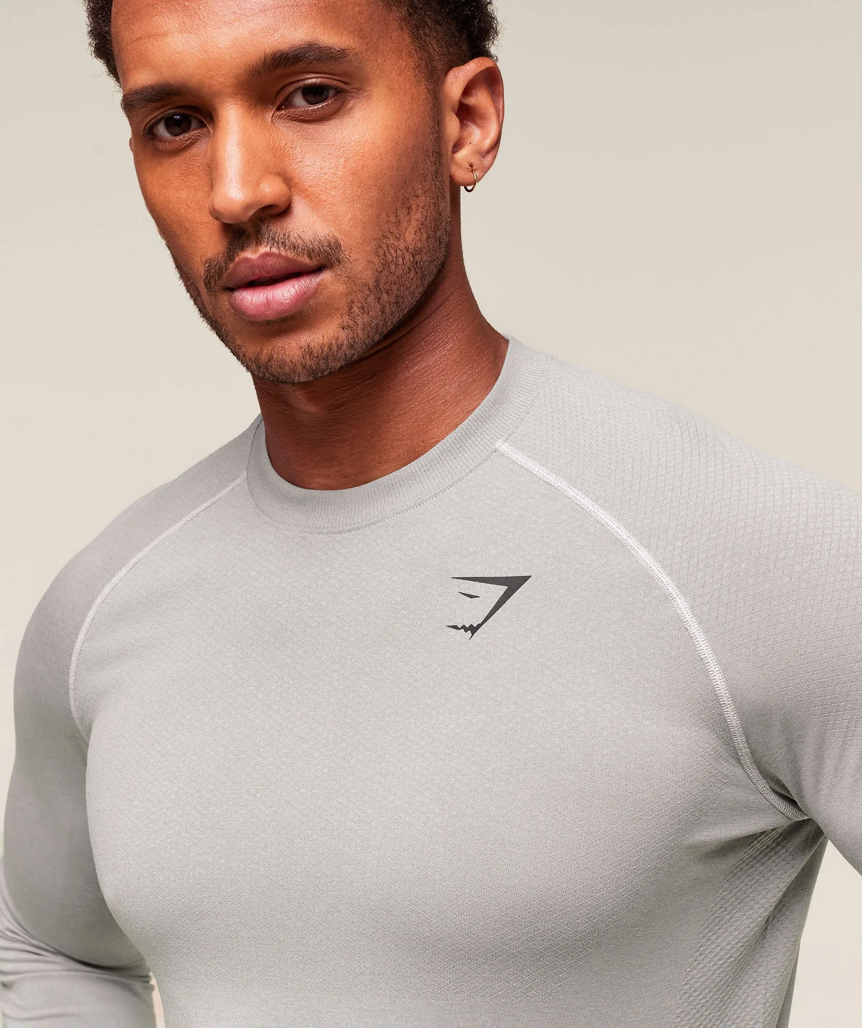 Gymshark Vital Long Sleeve T-Shirt - Light Grey/Smokey Grey sold by Gymshark product image thumbnail 4