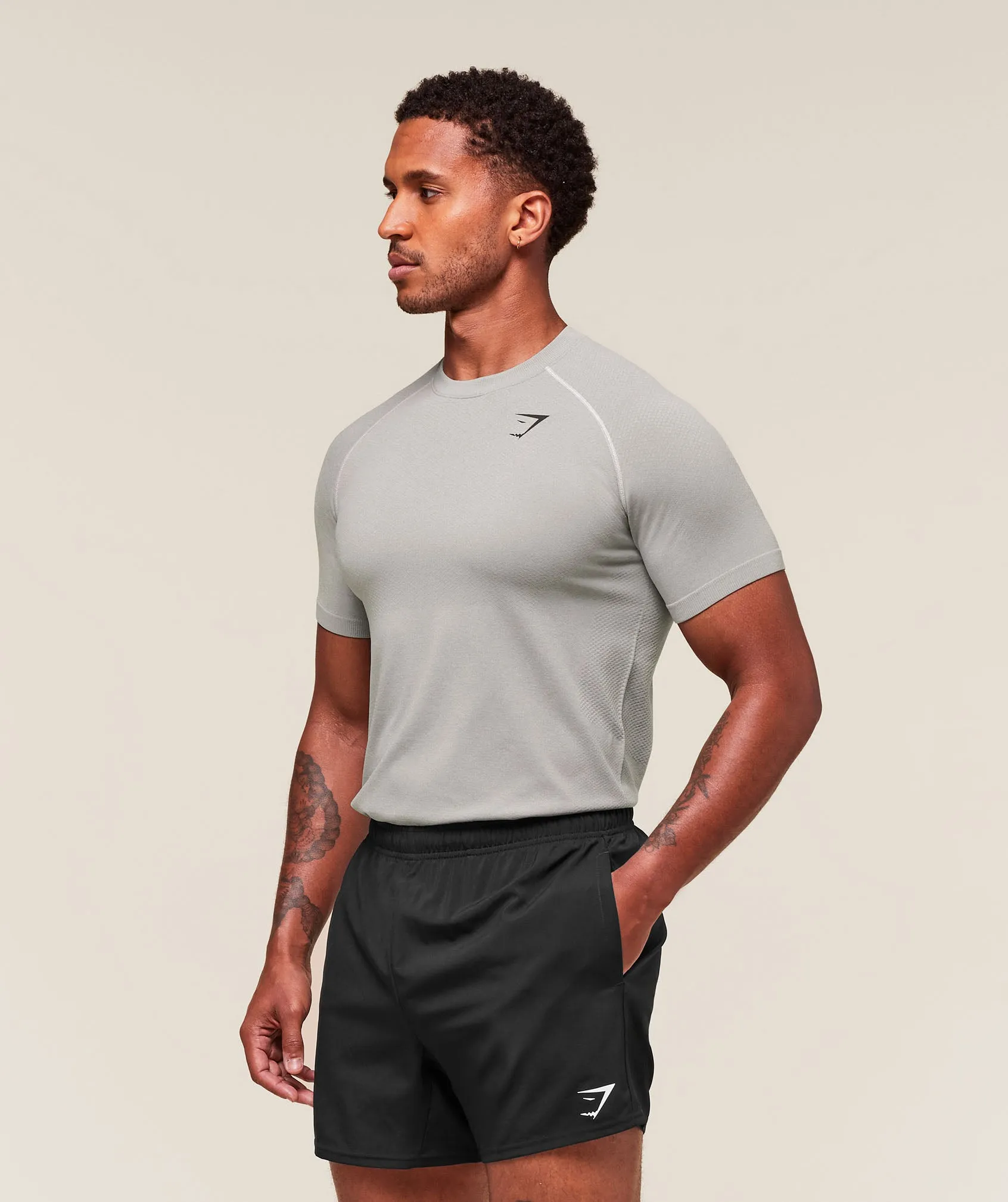 Gymshark Vital T-Shirt - Light Grey/Smokey Grey sold by Gymshark product image thumbnail 3