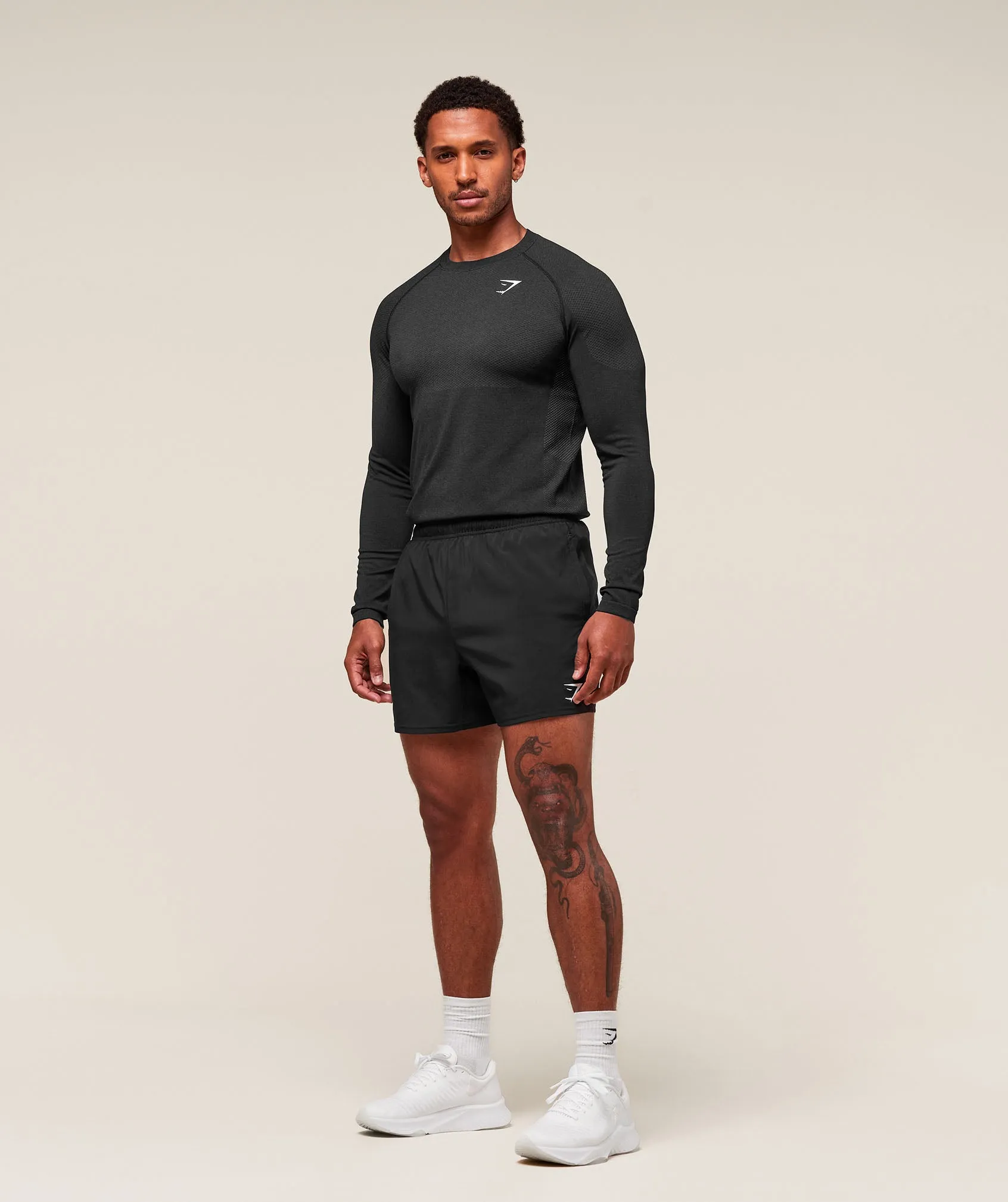 Gymshark Vital Long Sleeve T-Shirt - Black/Silhouette Grey sold by Gymshark product image thumbnail 5