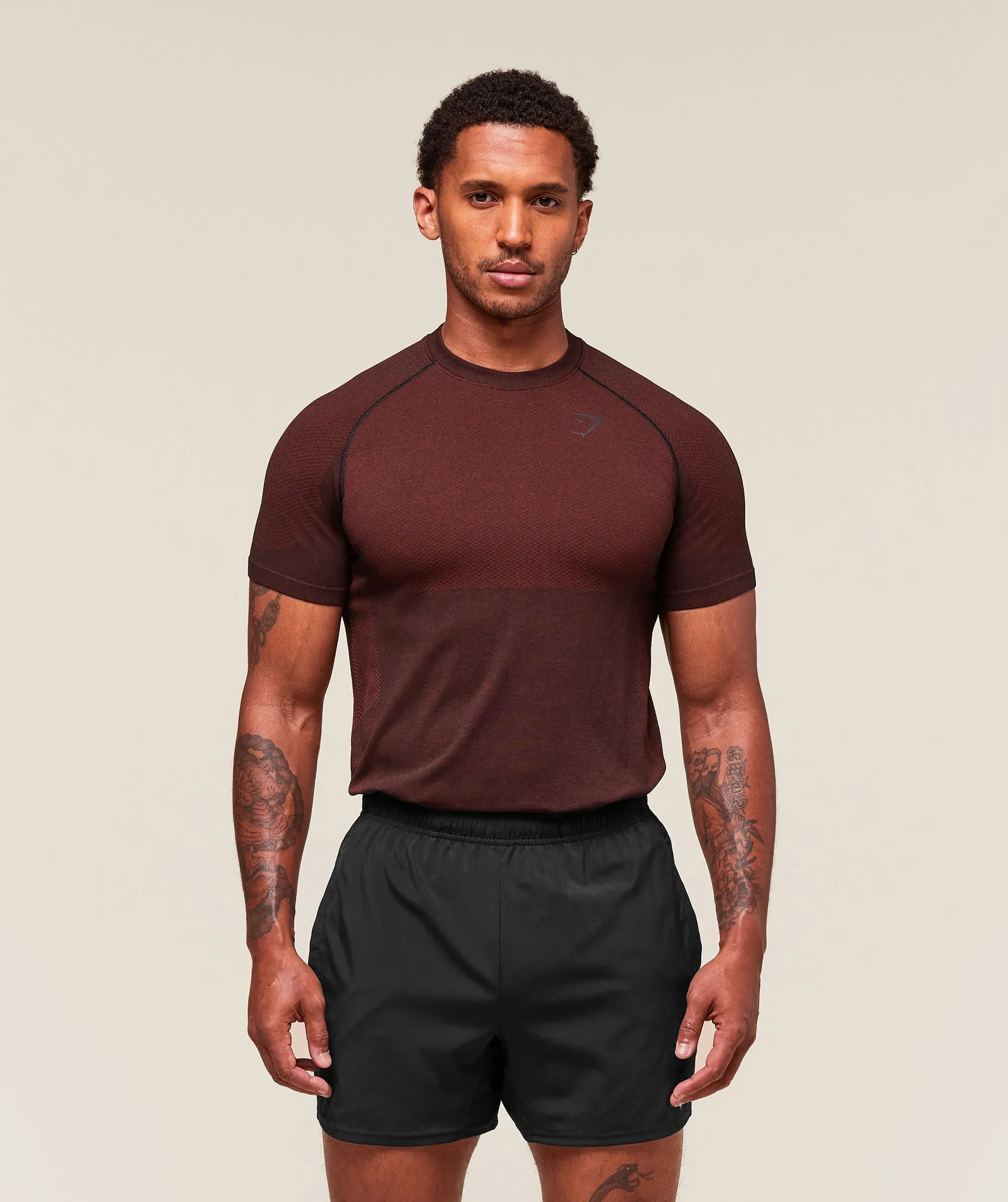 Gymshark Vital T-Shirt - Black/Sets Red sold by Gymshark