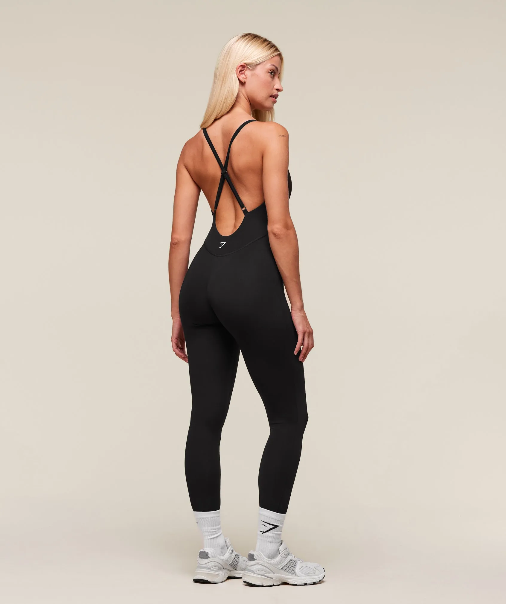 Gymshark Strappy All in One Full Length - Black/White sold by Gymshark product image thumbnail 2