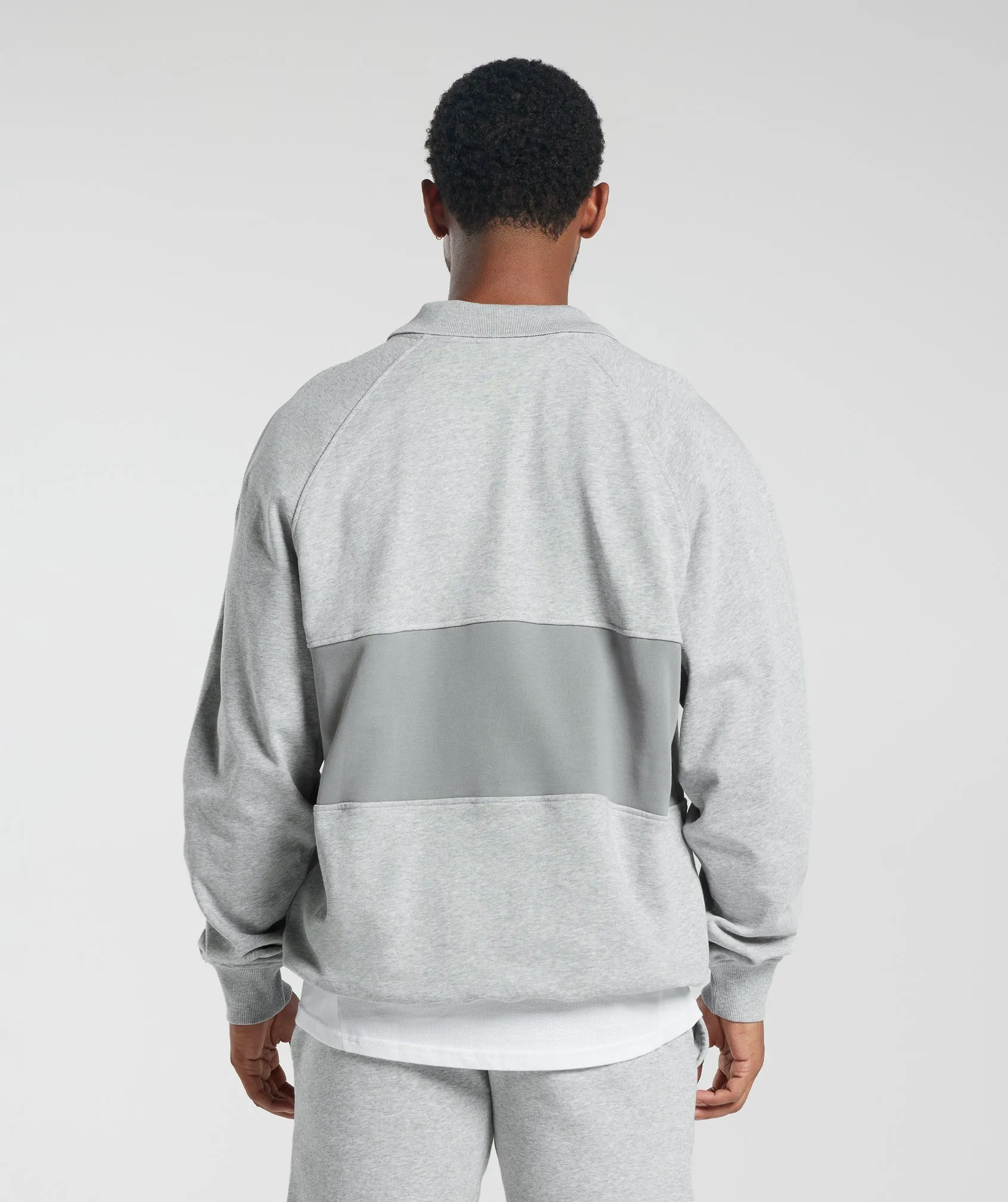 Gymshark Rest Day Essentials Sweatshirt Polo - Light Grey Core Marl/Smokey Grey sold by Gymshark product image thumbnail 2