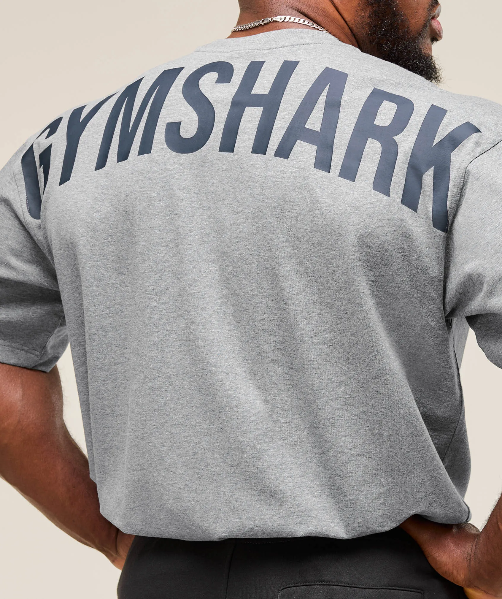 Gymshark Power T-Shirt - Charcoal Core Marl/Heavy Blue sold by Gymshark product image thumbnail 4