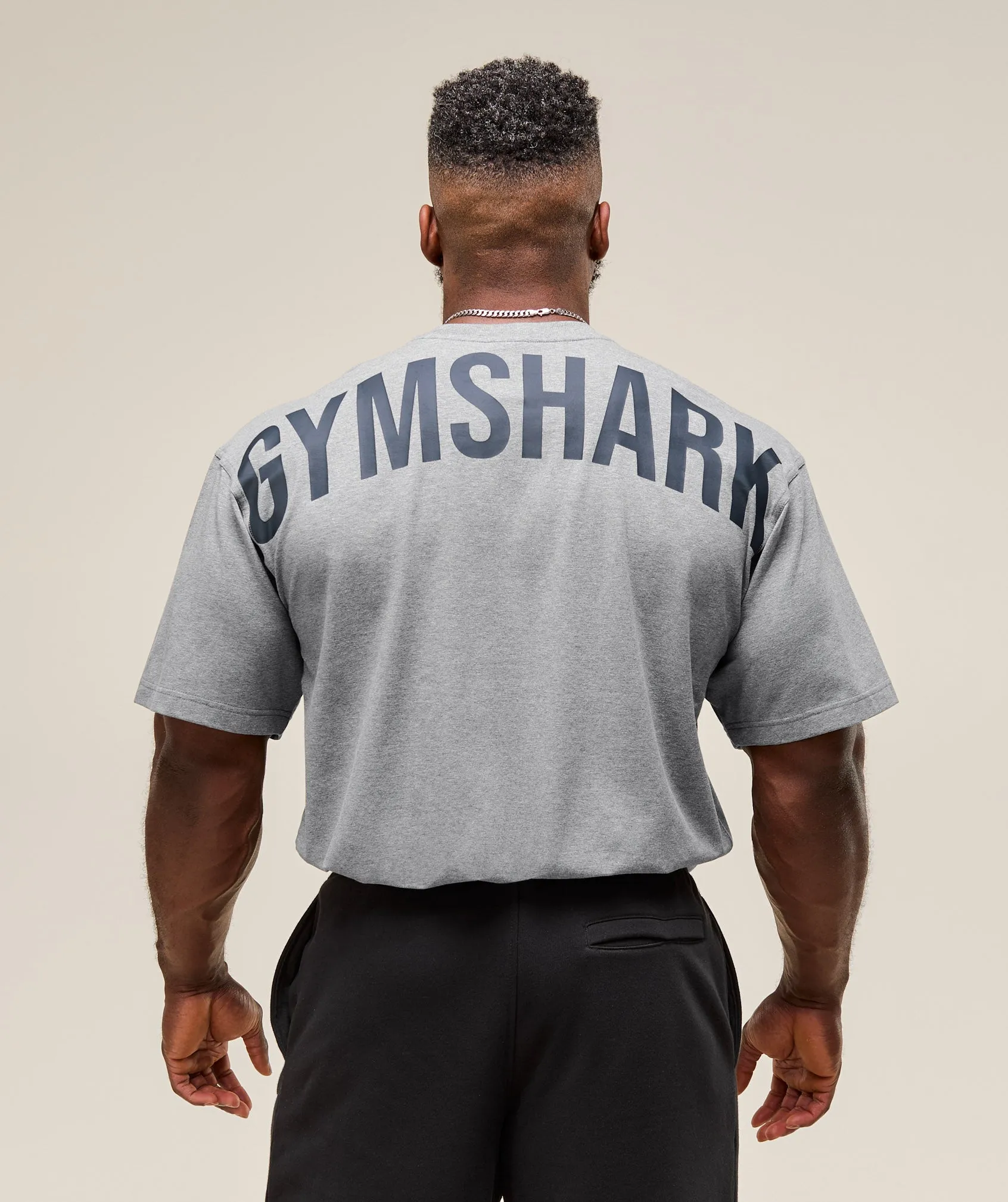 Gymshark Power T-Shirt - Charcoal Core Marl/Heavy Blue sold by Gymshark
