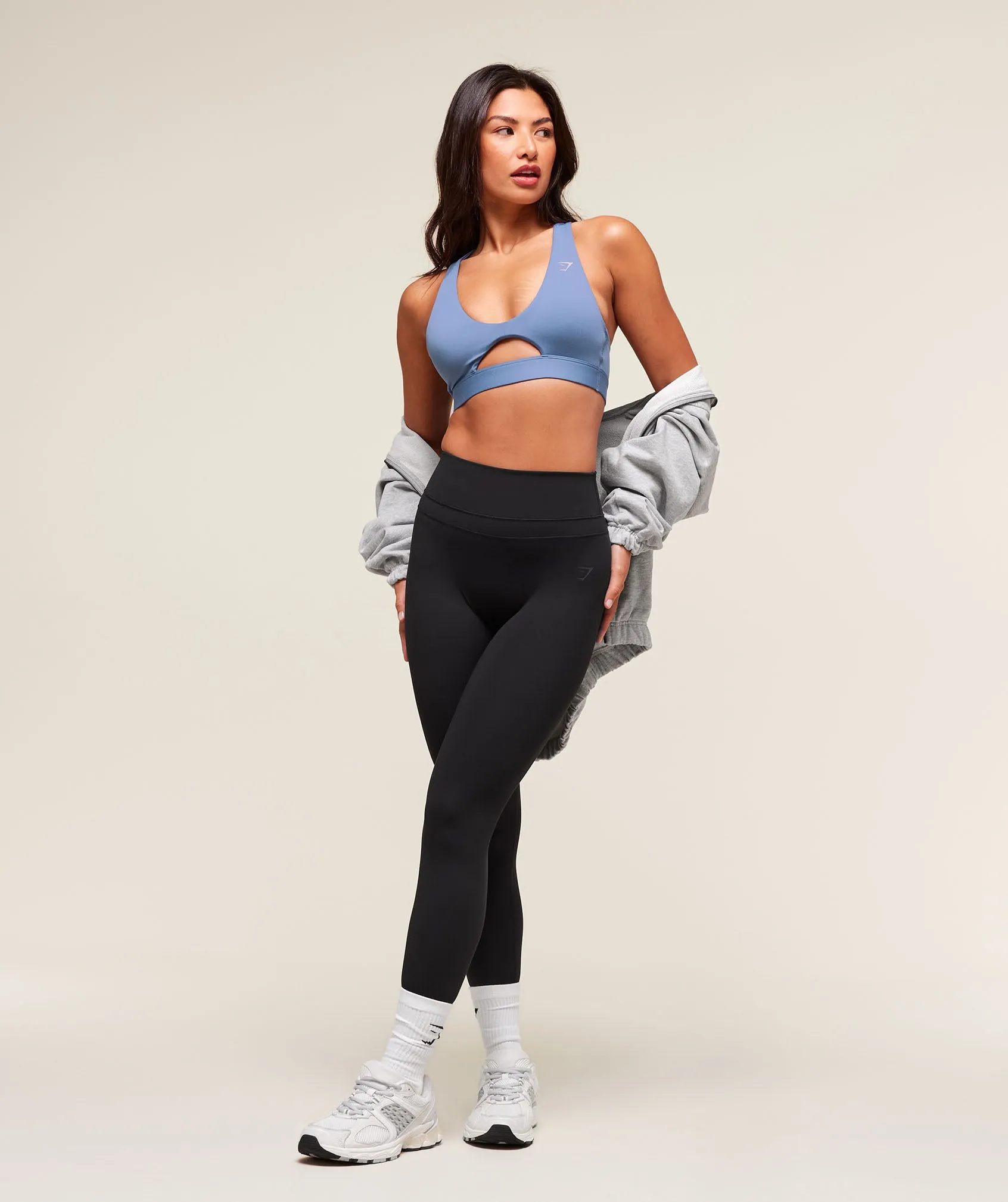 Gymshark Peek A Boo Sports Bra - Worn Blue sold by Gymshark product image thumbnail 4