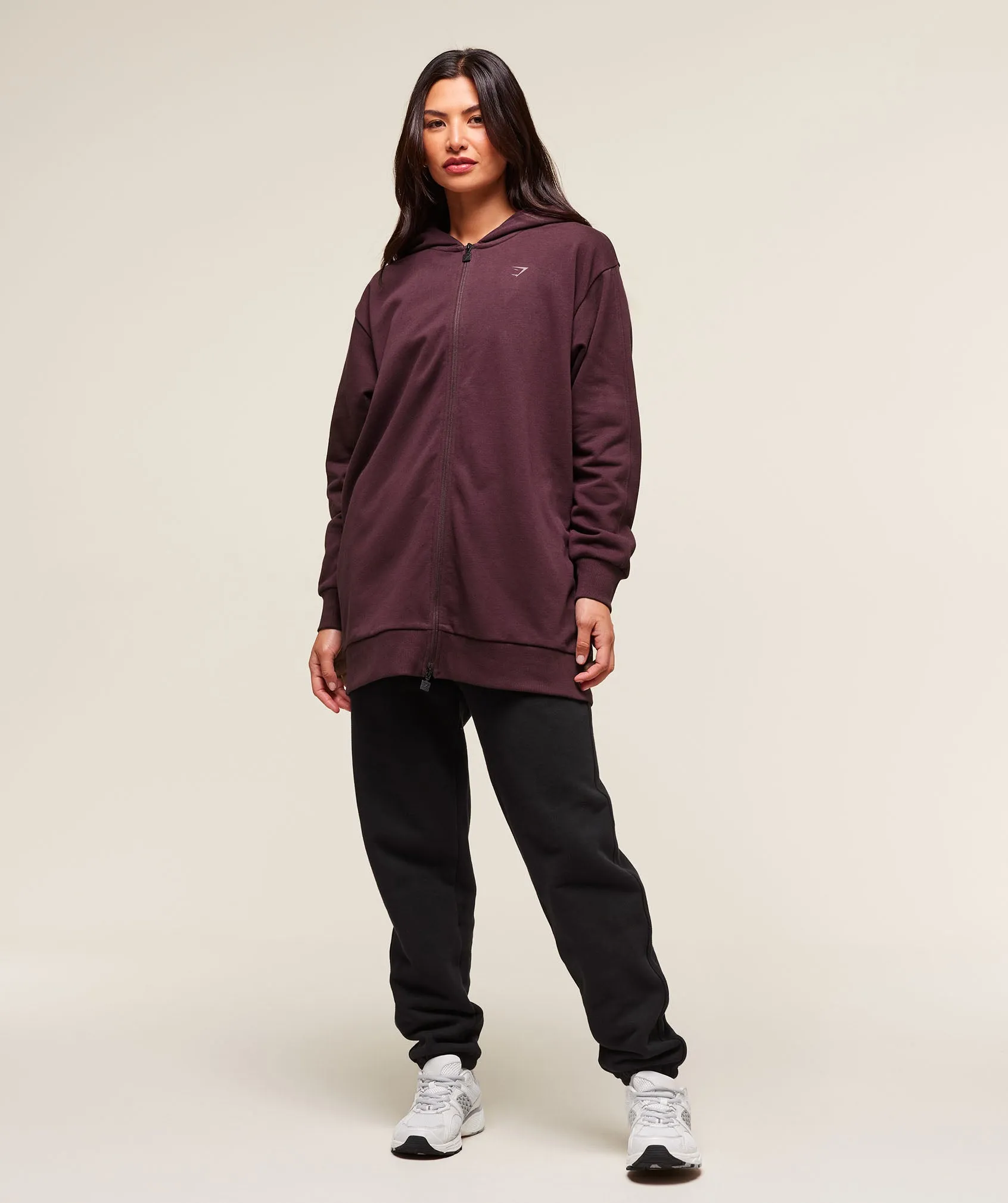 Gymshark Covered Longline Zip Up Hoodie - Cherry Purple sold by Gymshark product image thumbnail 3