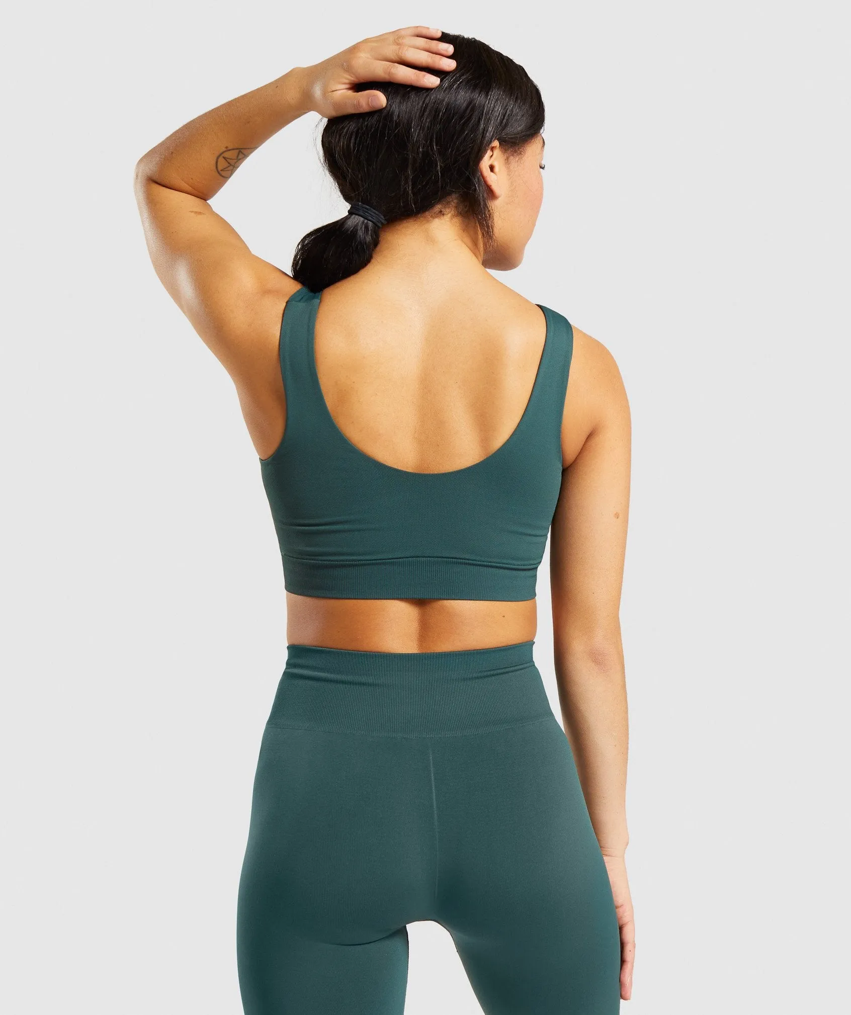 Gymshark Breeze Lightweight Seamless Sports Bra - Dark Green sold by Gymshark product image thumbnail 2