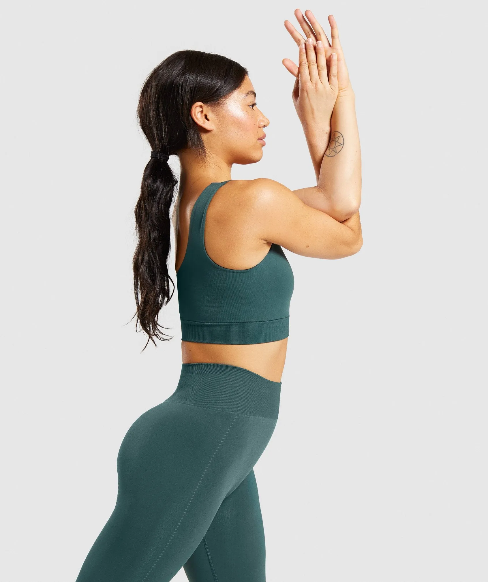 Gymshark Breeze Lightweight Seamless Sports Bra - Dark Green sold by Gymshark product image thumbnail 3