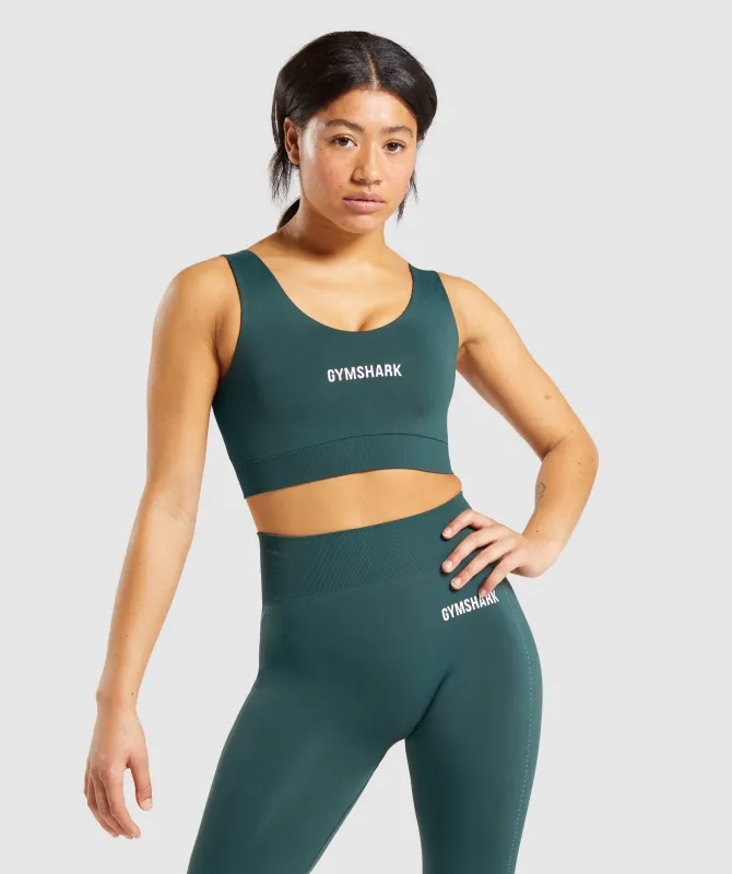 Gymshark Breeze Lightweight Seamless Sports Bra - Dark Green sold by Gymshark