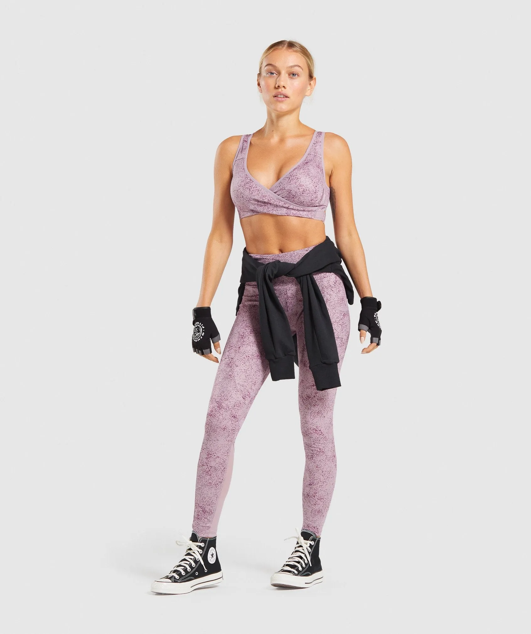 Gymshark Chalk Sport Bra - Purple Print sold by Gymshark product image thumbnail 4