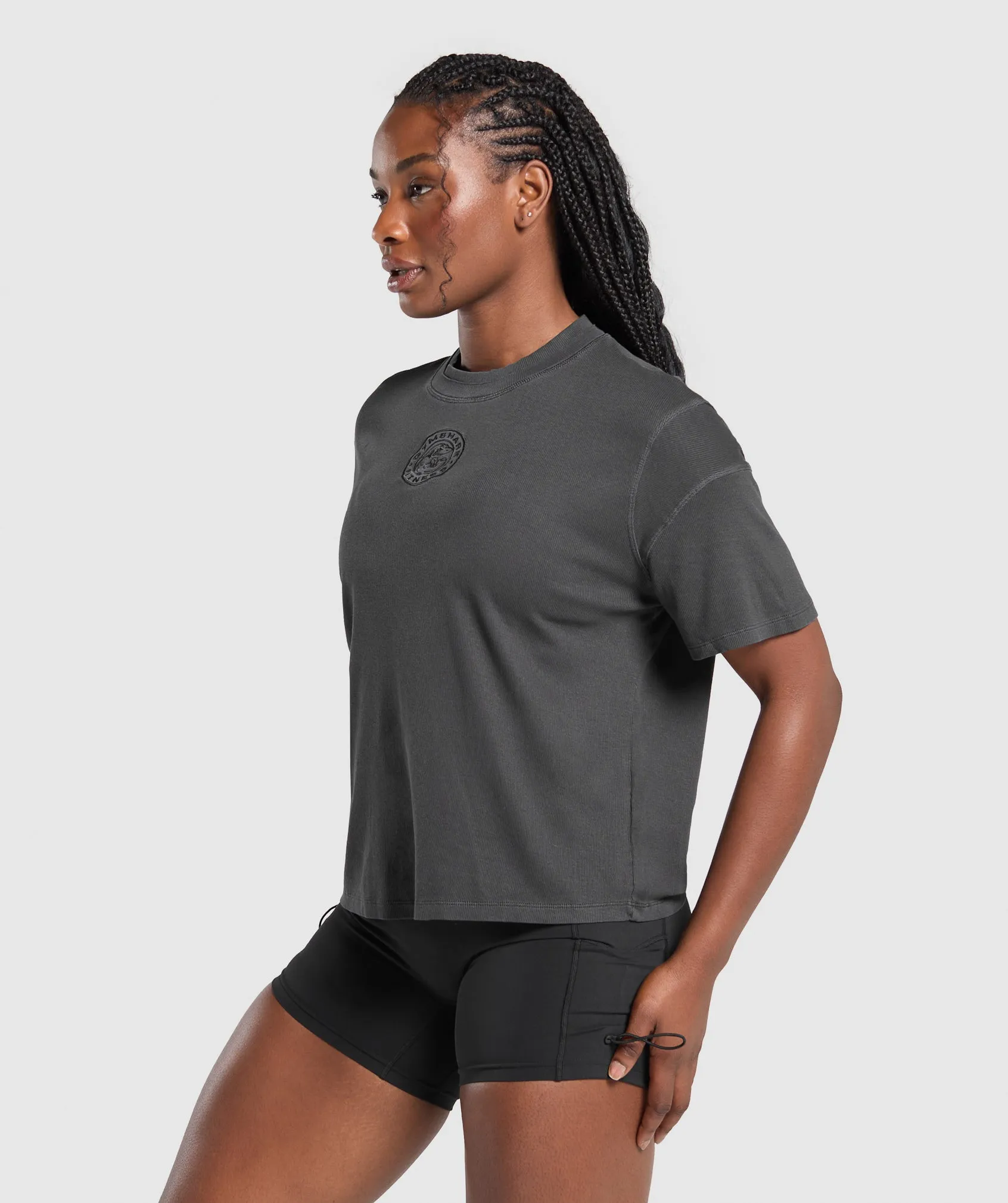 Gymshark Premium Legacy Washed Oversized T-Shirt - Black sold by Gymshark product image thumbnail 3