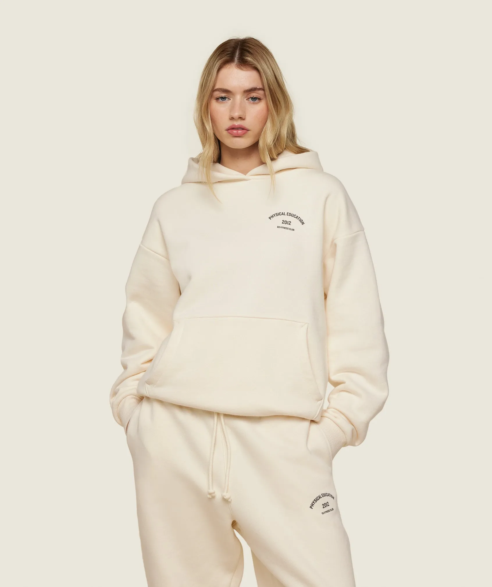 Gymshark Phys Ed Graphic Hoodie - Ecru White/Archive Brown sold by Gymshark