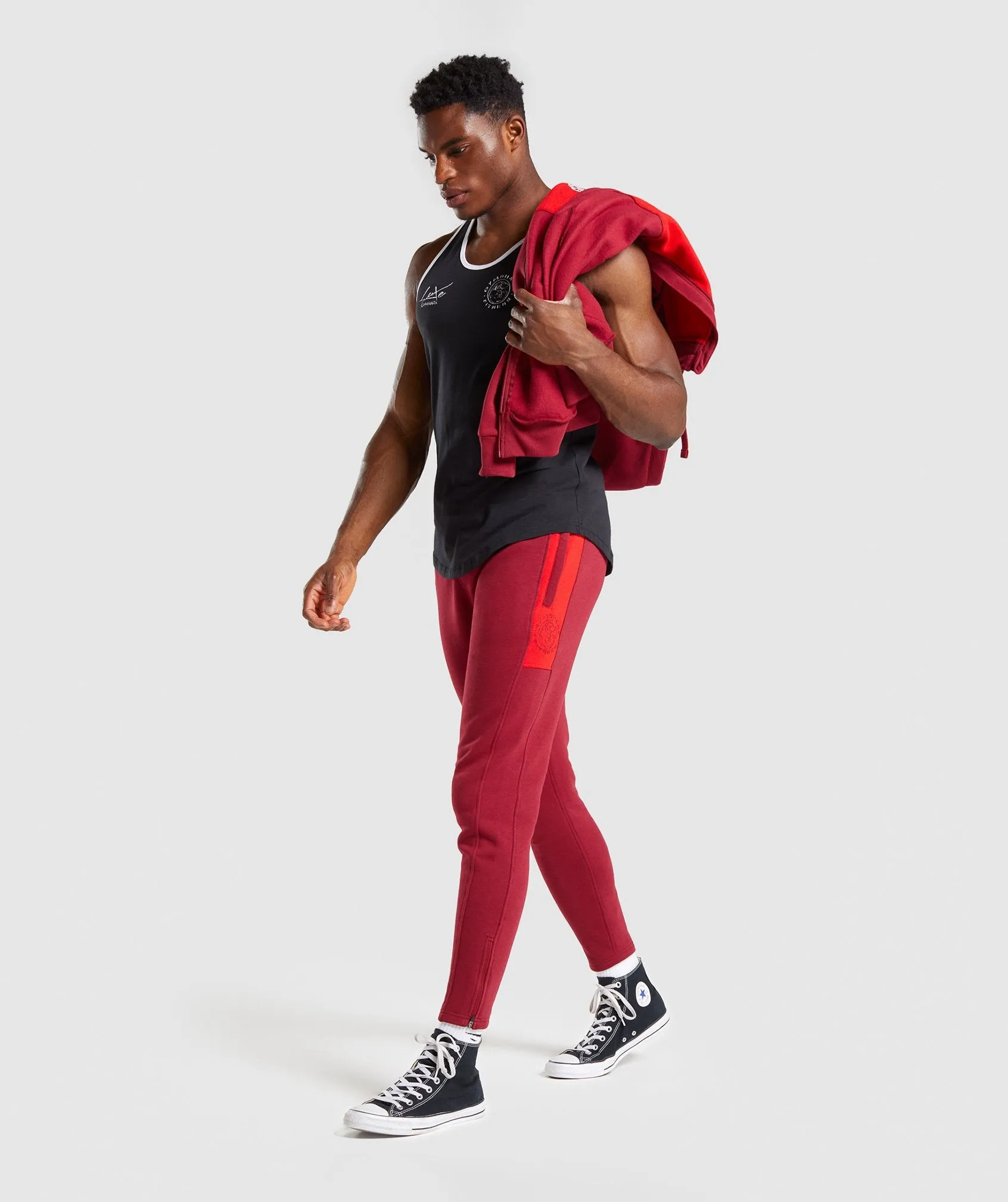 Gymshark Luxe Legacy Joggers - Burgundy sold by Gymshark product image thumbnail 4