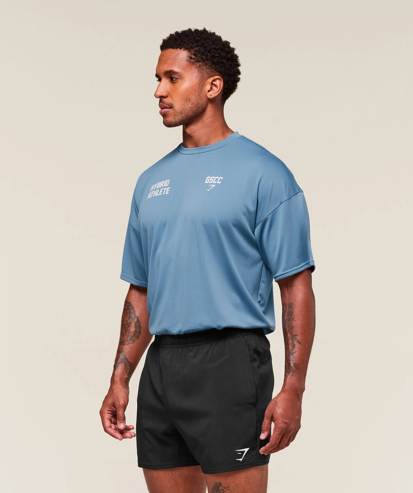 Gymshark Hybrid Athlete T-Shirt - Classic Blue sold by Gymshark product image thumbnail 5